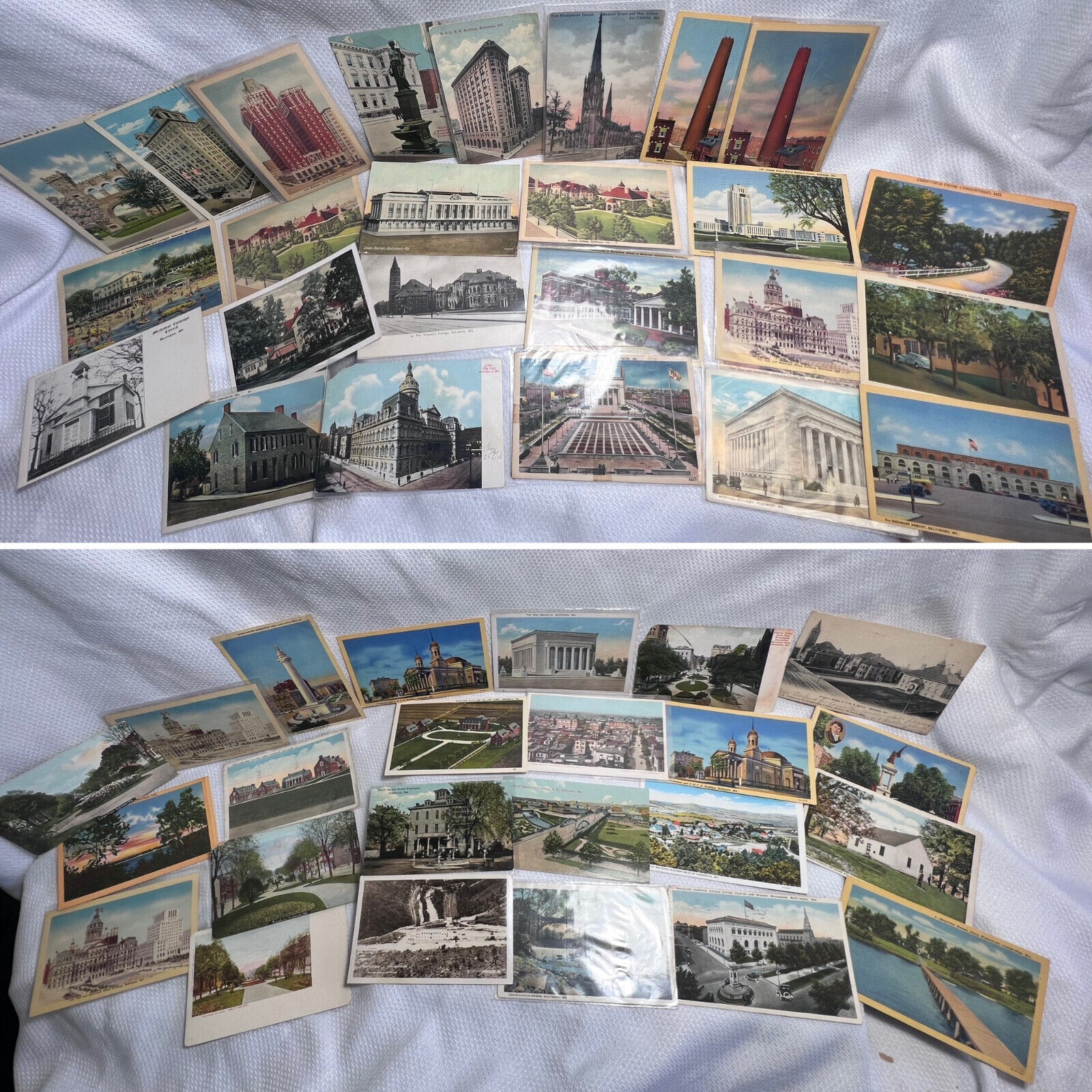 Vtg Baltimore Maryland Postcard Lot Topographical Scenery Attractions Monuments