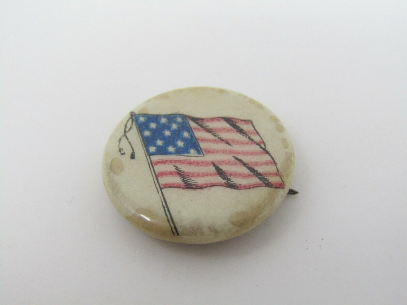 Antique Vintage American Flag Pin Button by Torsch & Franz Badge Co Baltimore 