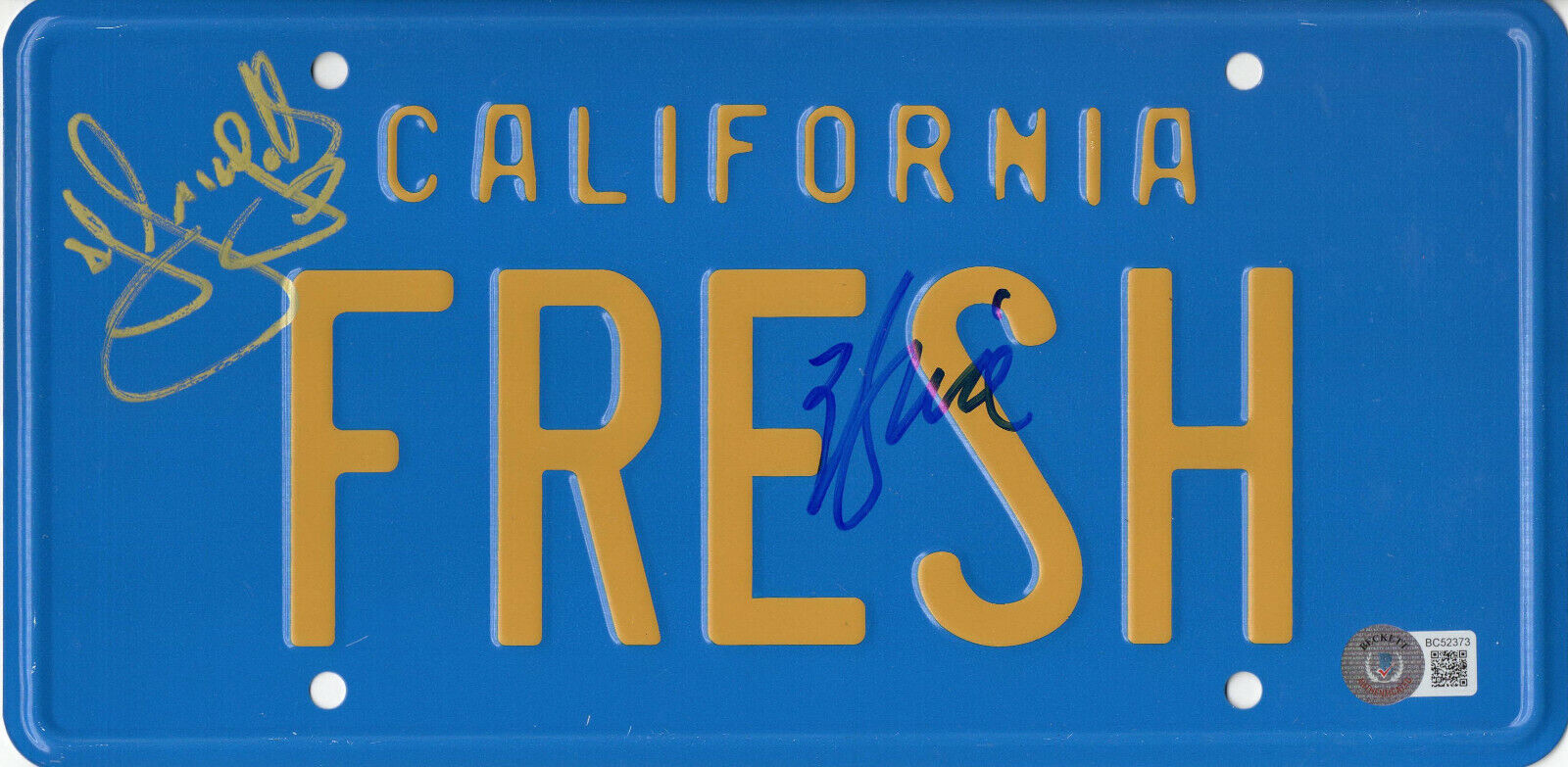 WILL SMITH DJ JAZZY JEFF SIGNED AUTO FRESH PRINCE OF BEL AIR LICENSE PLATE BAS 