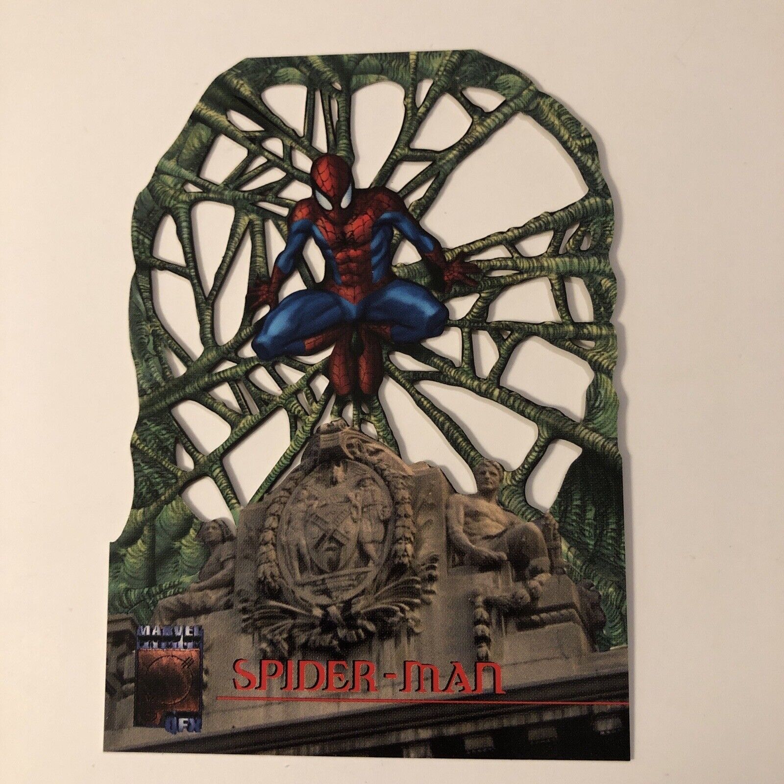 1997 Fleer Spider-Man Premium QFX Laser Blast Die Cut Marvel Spider-Man Card # 2