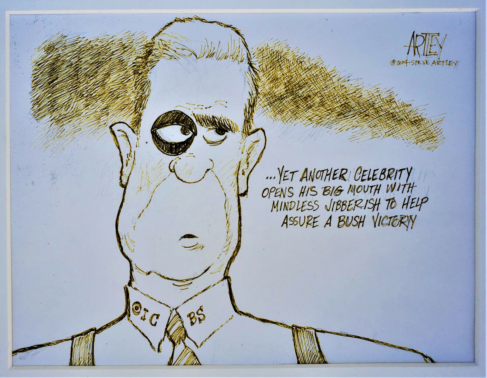 STEVE ARTLEY Original SIGNED Political Cartoon Publlished GEORGE BUSH DAN RATHER
