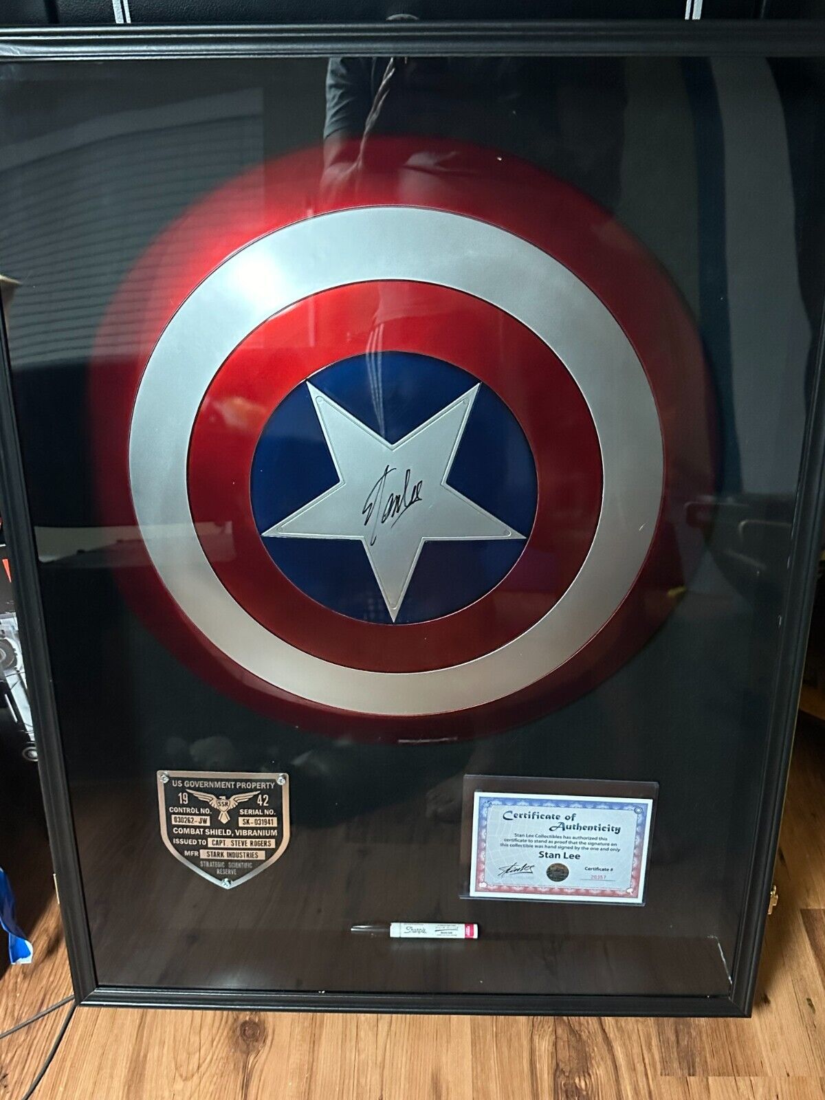 STAN LEE Signed Autographed Captain American Shield Marvel Legends EXCELSIOR COA