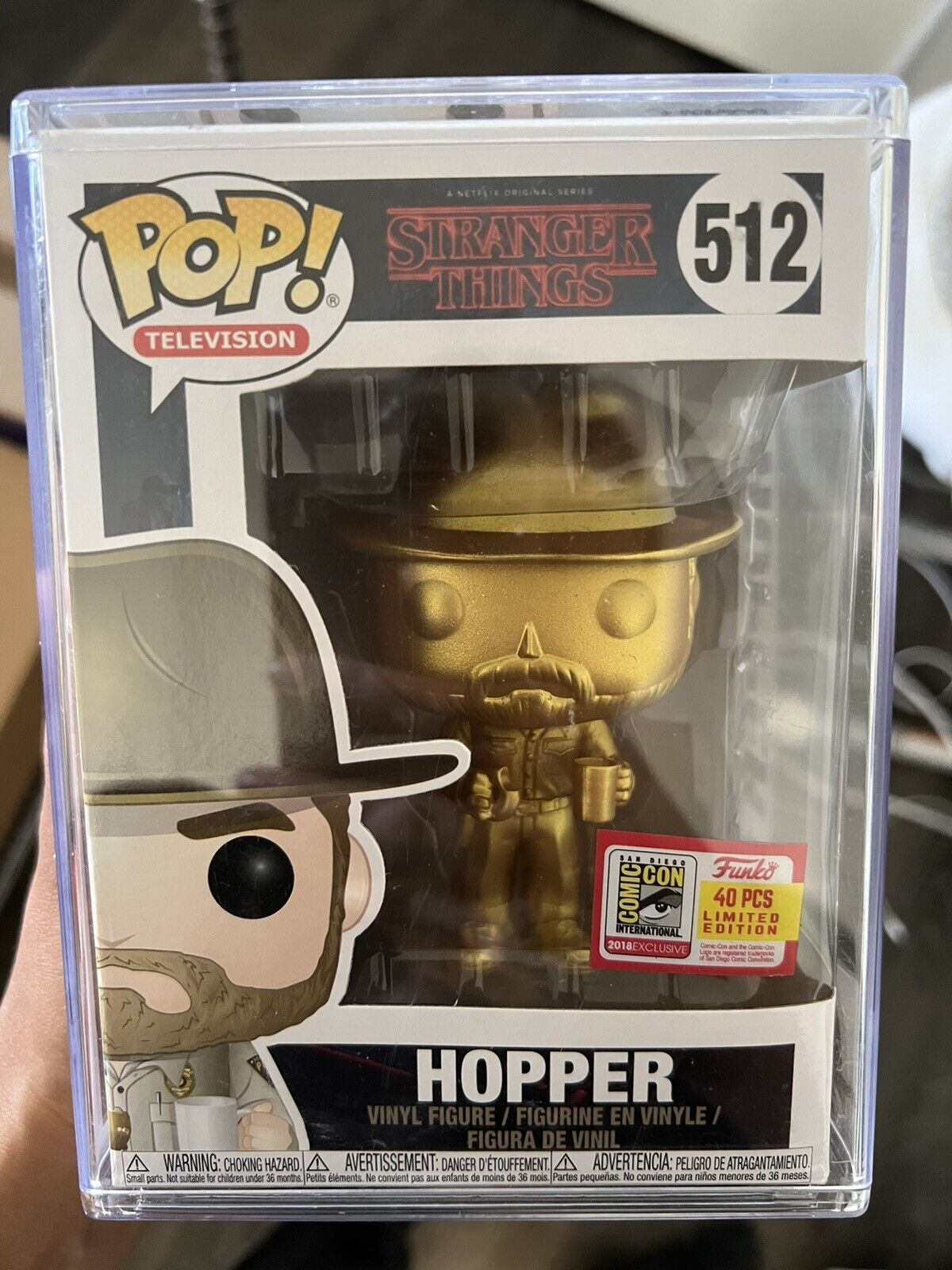 2018 SDCC Fundays Funko Pop Stranger Things GOLD HOPPER . LE 40 Genuine Only One