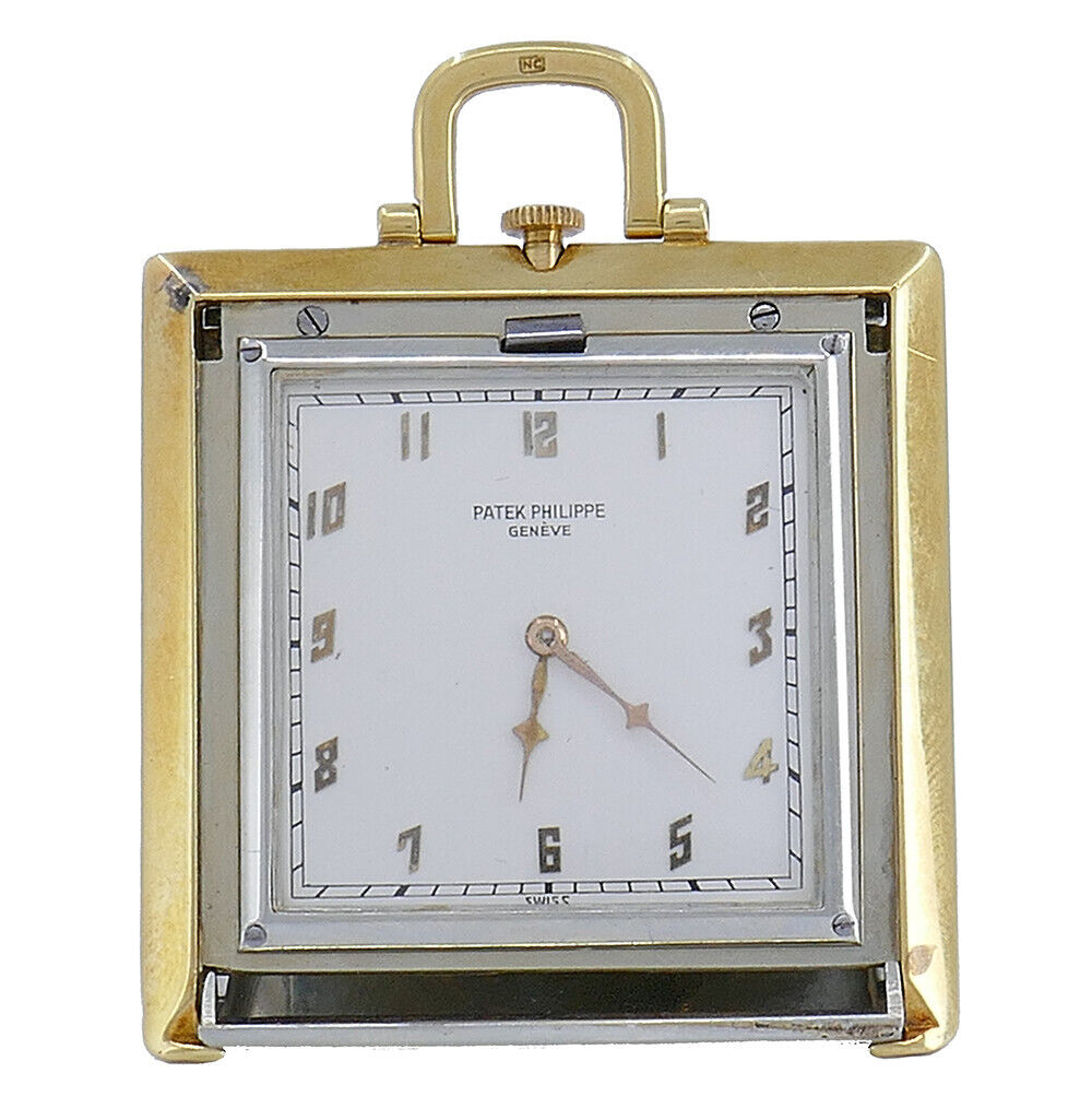 Vintage Patek Philippe 14k Gold TRAVEL CLOCK Pendant Pocket Watch Estate Jewelry