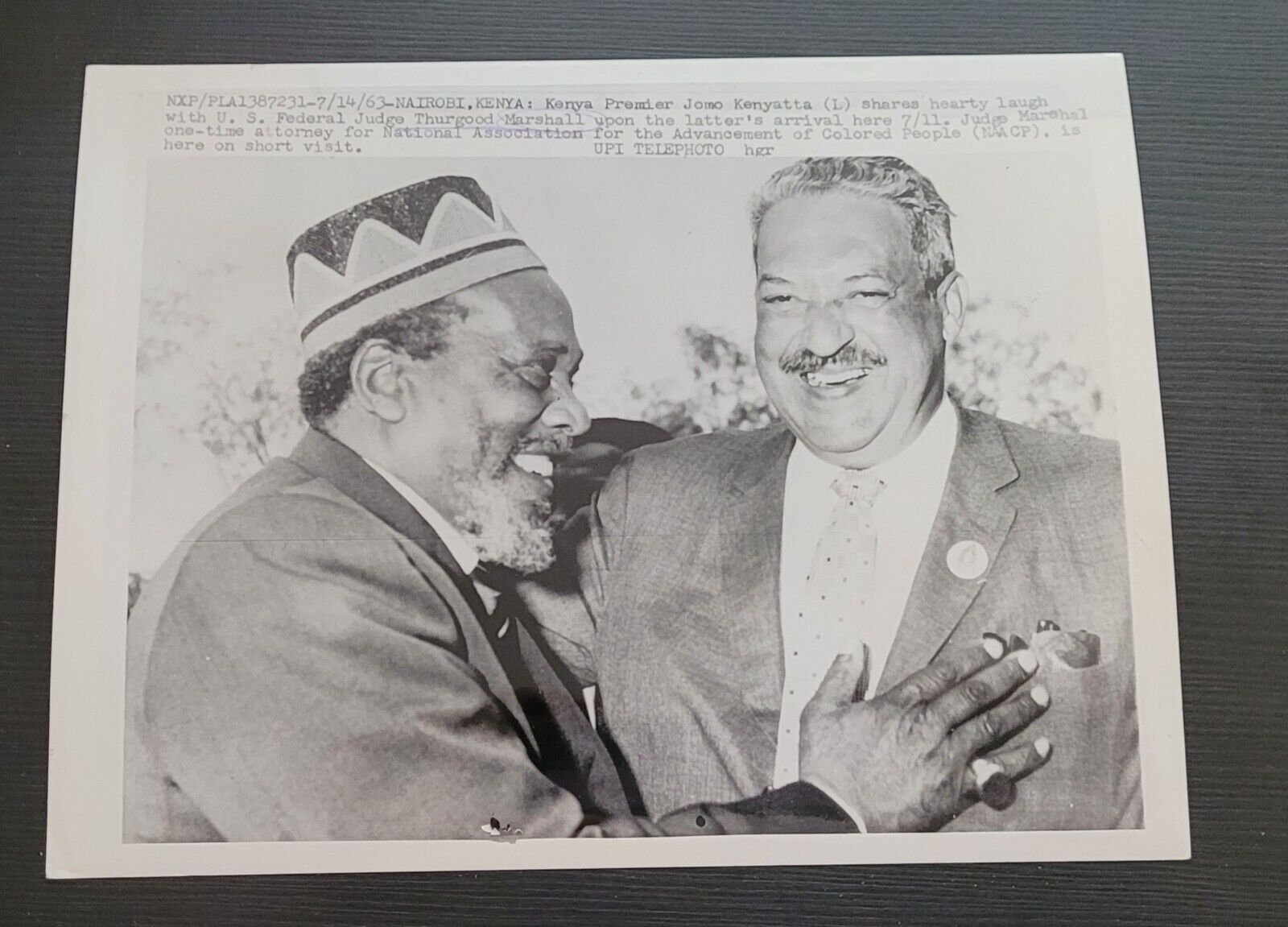 KENYA JOMO KENYATTA THURGOOD MARSHALL  ORIGINAL AFRICAN LEADER FANTASTIC VINTAGE