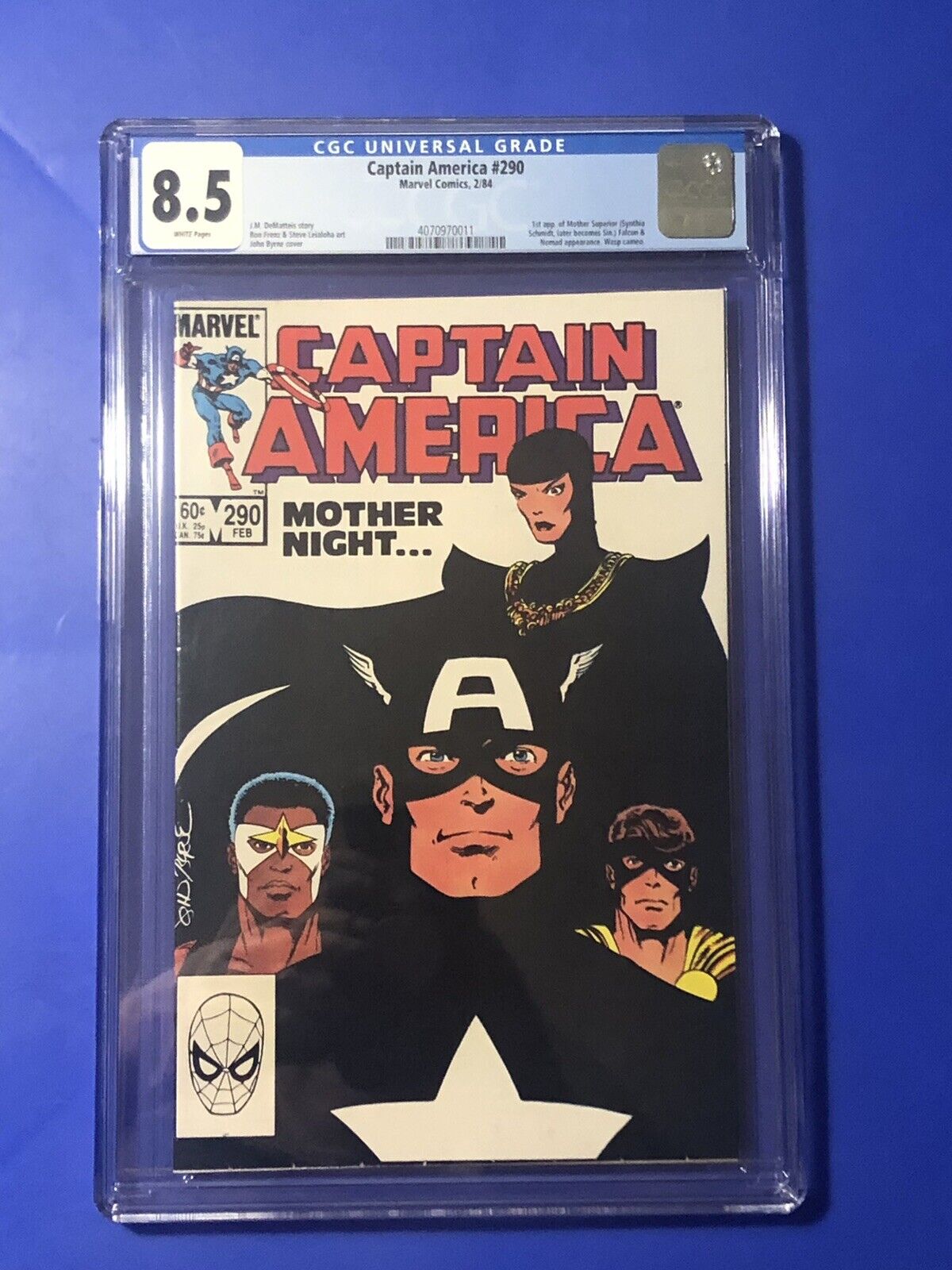 Captain America #290 CGC 8.5 1st Mother Superior Sin Synthia Schmidt Comic 1984