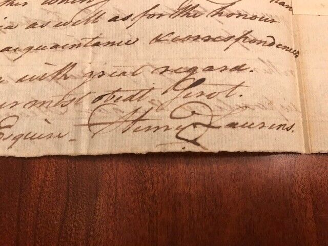 1770 Henry Laurens SIGNED Letter on Business, Charleston SC Continental Congress