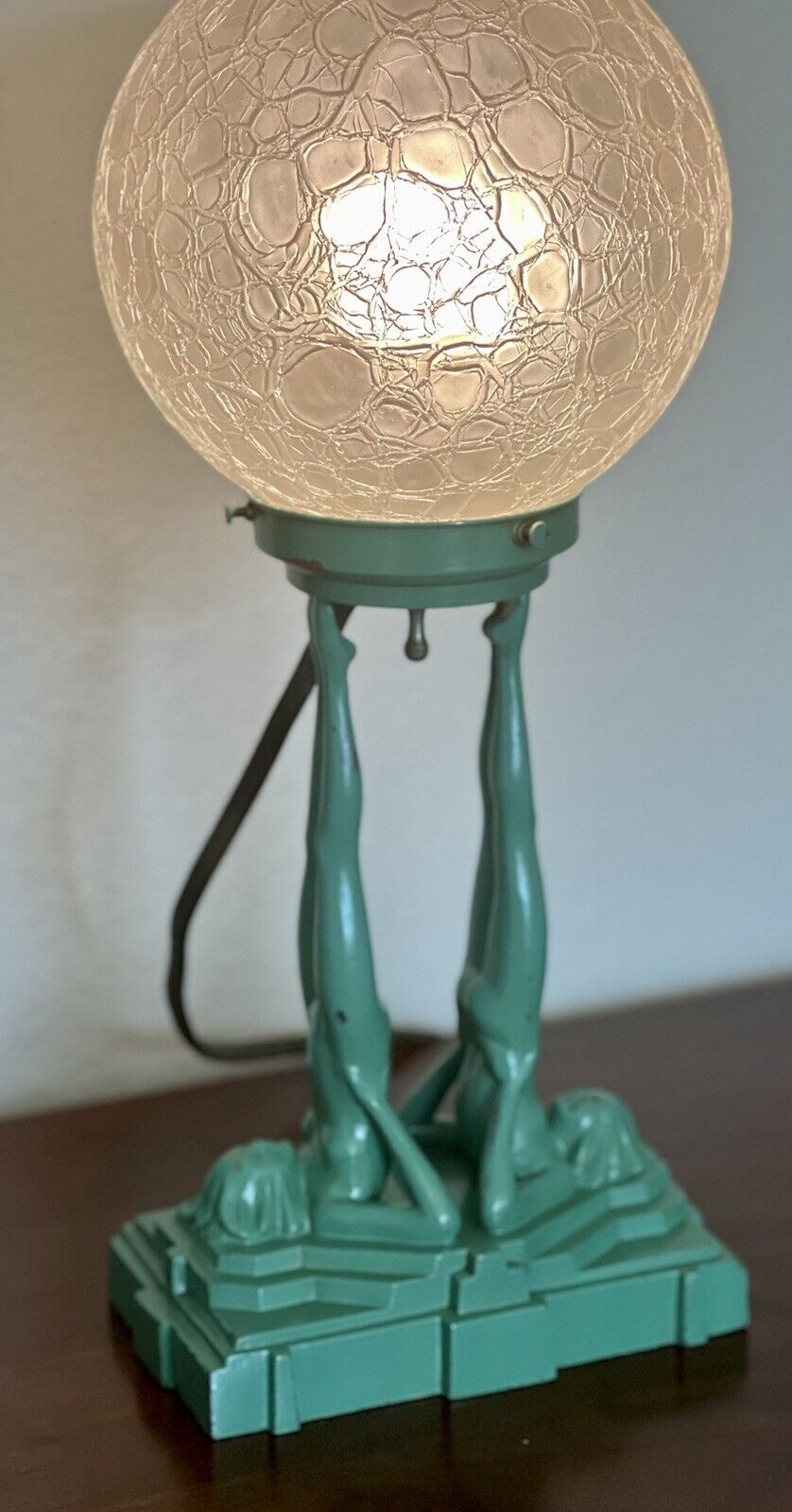 Very Rare 1920’s Art Deco Figural Lamp Sculpted by Arthur Von Frankenberg
