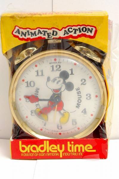 Unopened Precious Mickey Mouse Foot Swing Alarm Clock Pai Ai BRADLEY TIME Bra