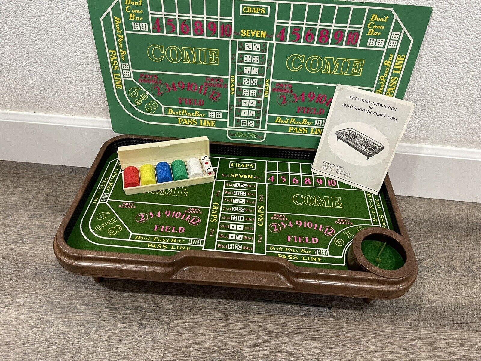 Vintage Waco Auto Shooter Craps Gambling Table Automatic Dice Roller