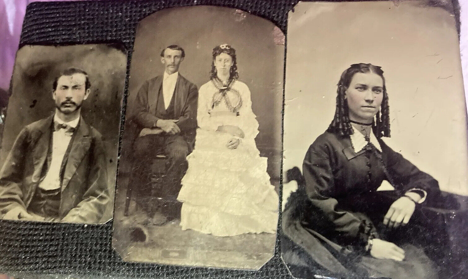 Rare Antique Tintype Lot Of Doc Holliday & Kate Horoney Wedding Portrait 
