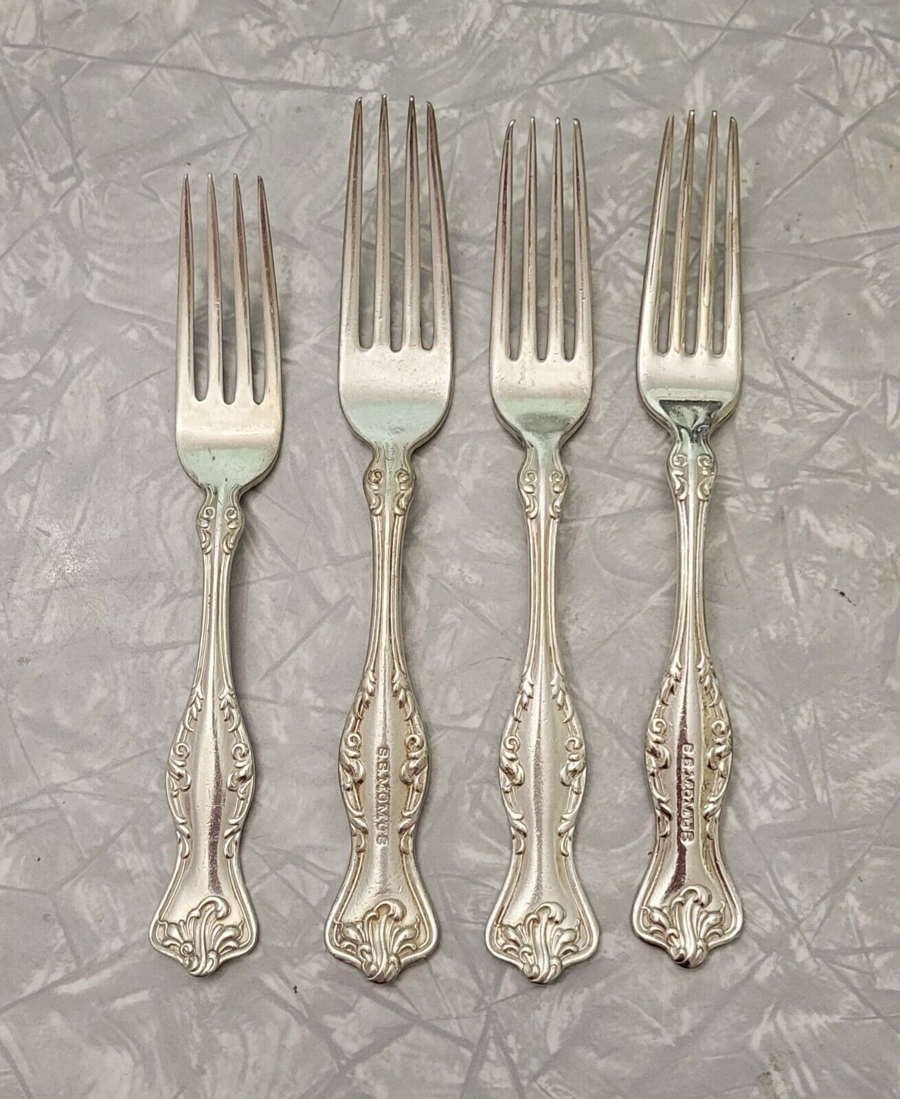 Lot of 4 Antique Silver Plate Southern Pacific Steamship SS Momus Forks Flatware