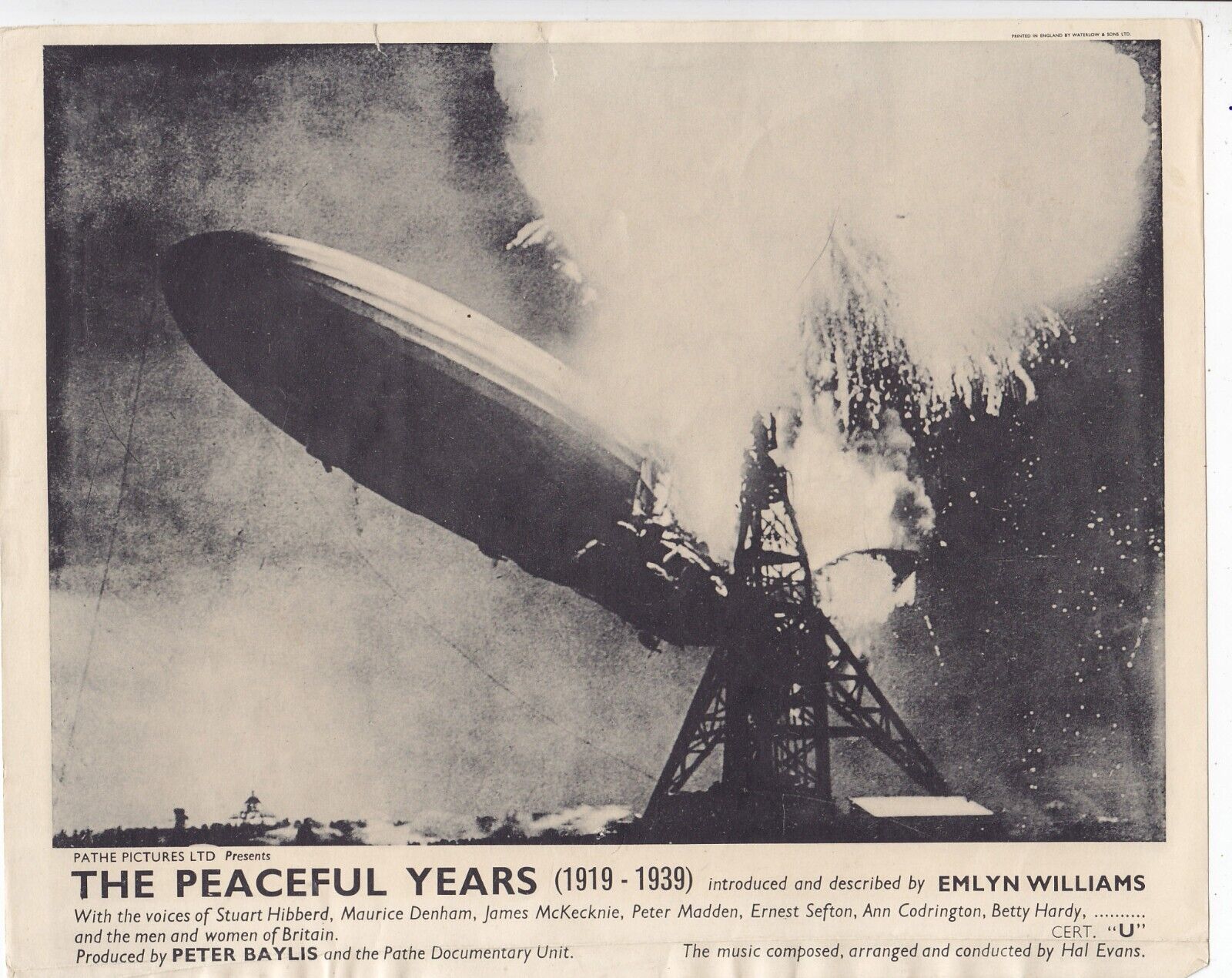 Hindenburg photo LOBBY CARD MOVIE POSTER, press photo, Sam Shere, vintage photo