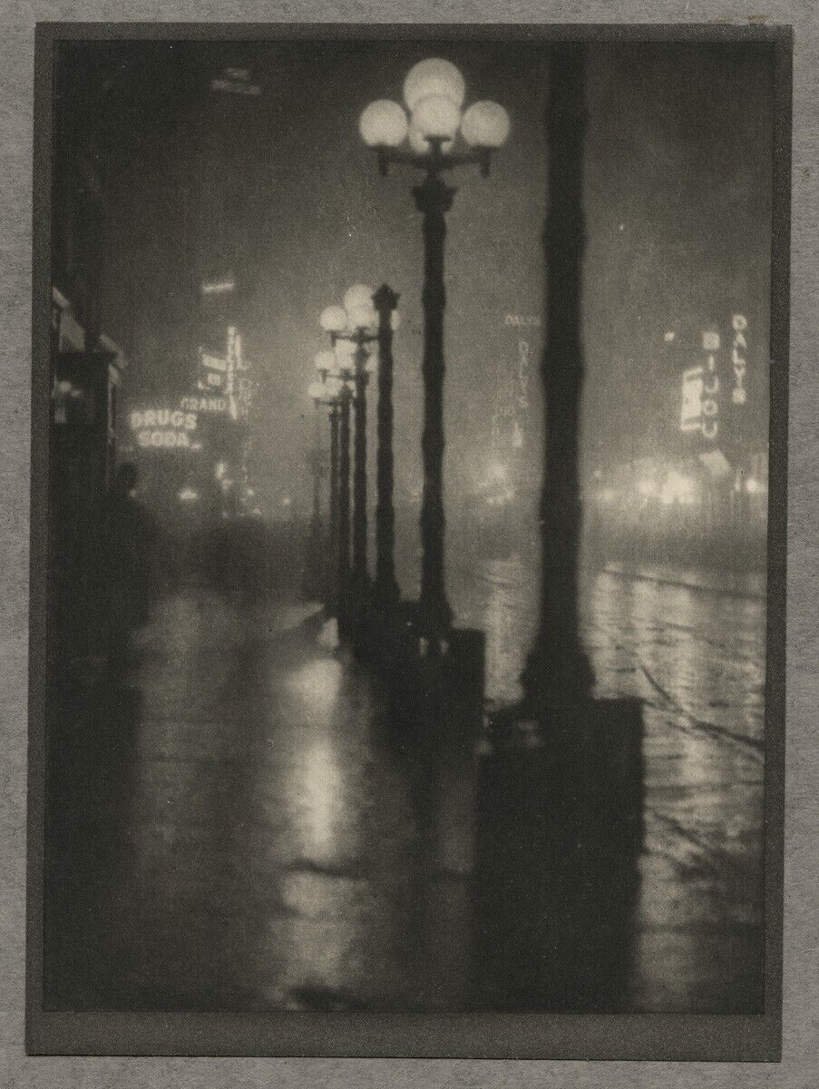 c.1909 ALVIN LANGDON COBURN NEW YORK - BROADWAY AT NIGHT