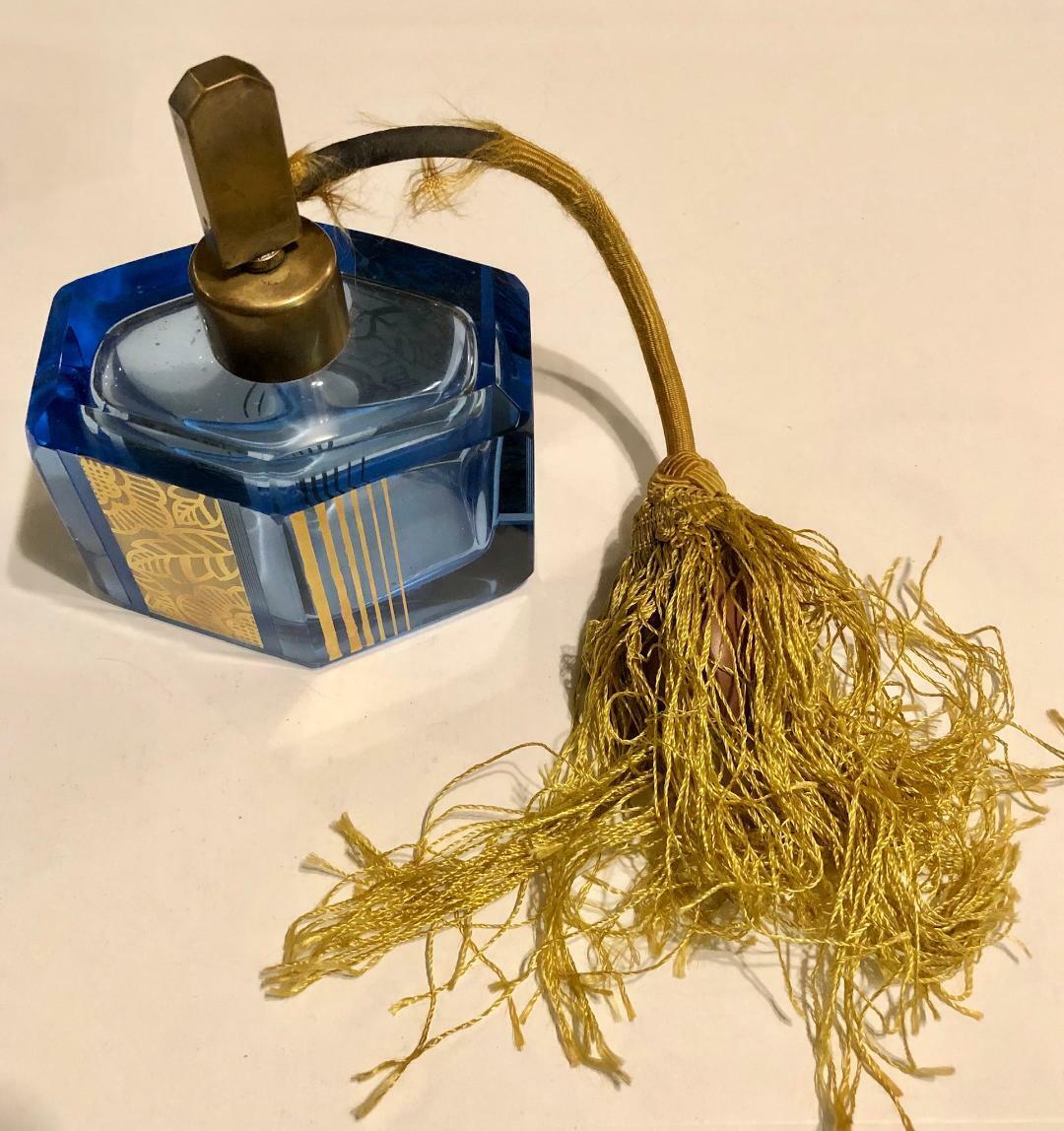 Rare Antique perfume atomizer bottle signed R Lalique France art glass