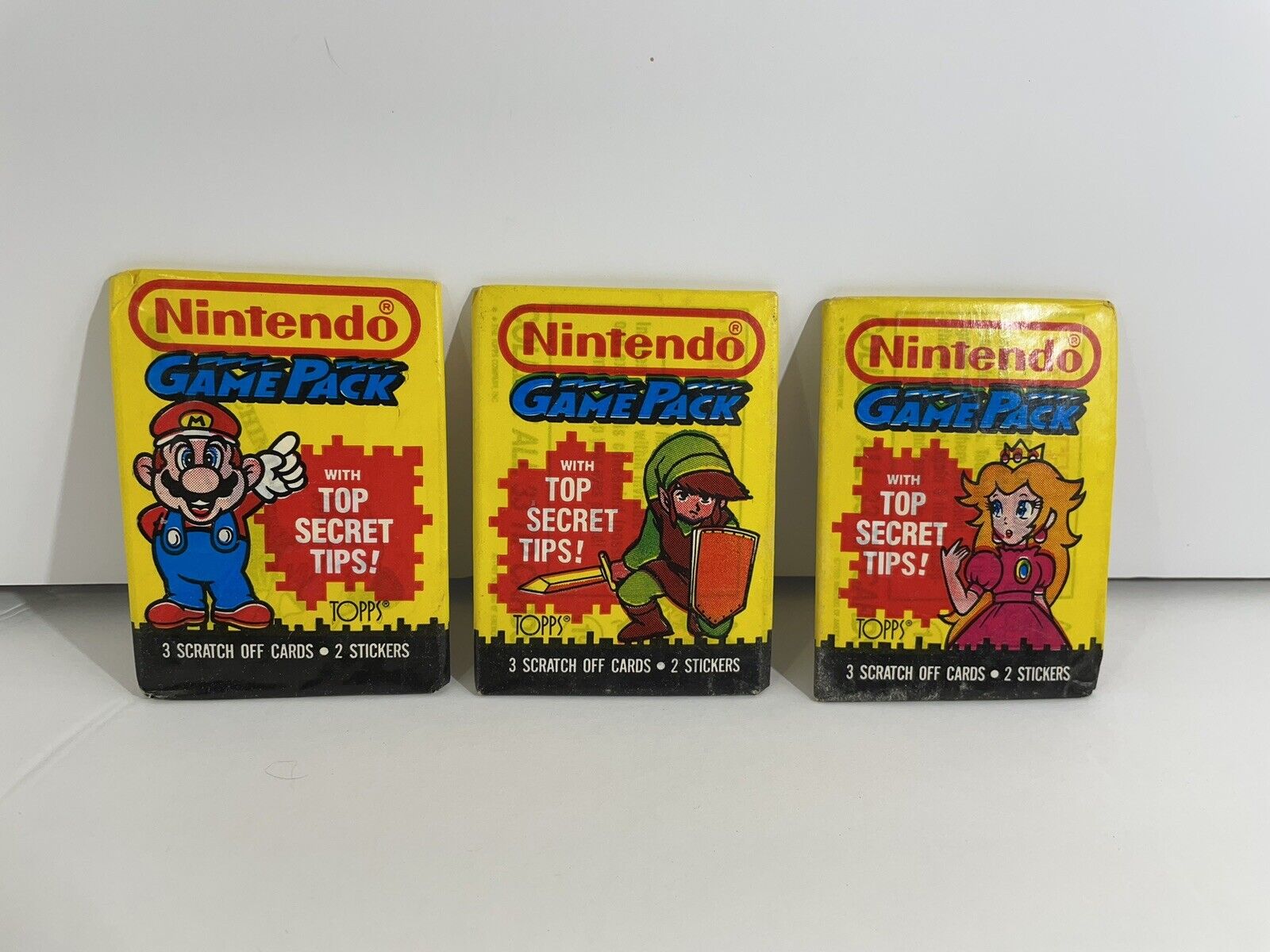 1989 Topps Nintendo Cards Wax Lot- 3 Pack Stickers Unopened NOS Mario Peach Link