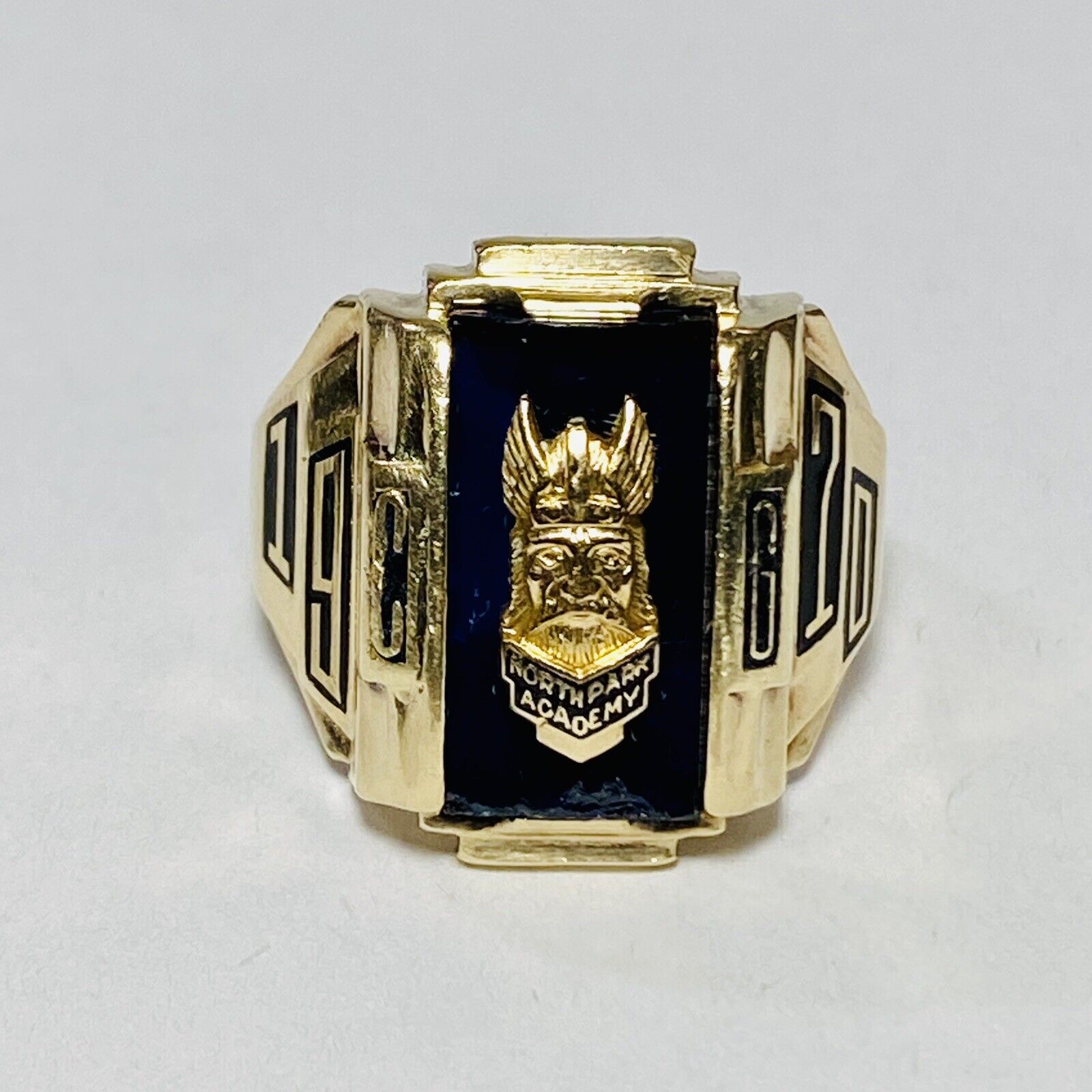 1970 North Park Academy Chicago Vikings Jostens 10K Yellow Gold Class Ring 13.3g