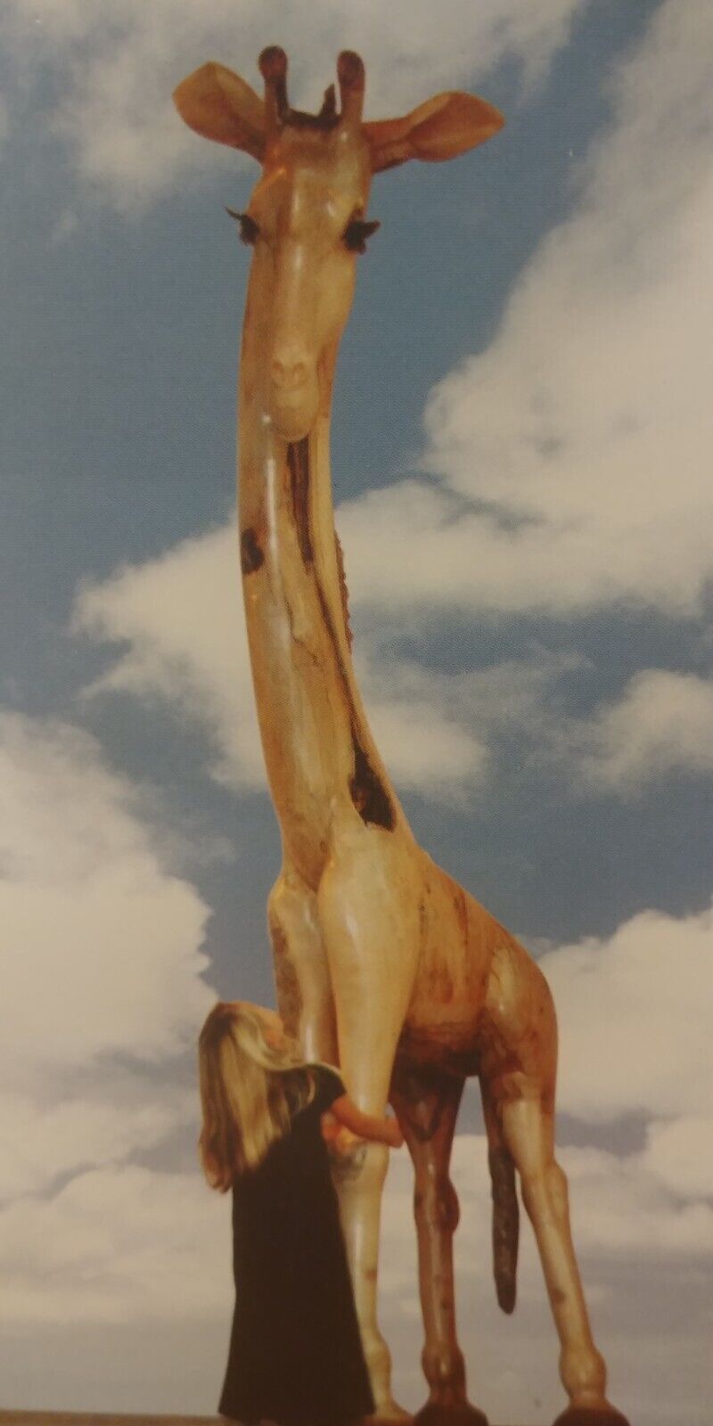 Giraffe wood sculpture hand carved