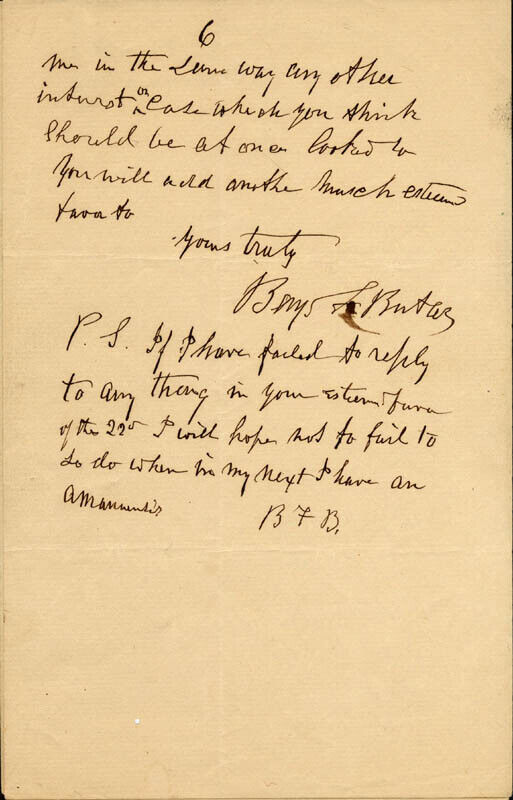 BENJAMIN F. BUTLER - AUTOGRAPH LETTER DOUBLE SIGNED 02/24/1889