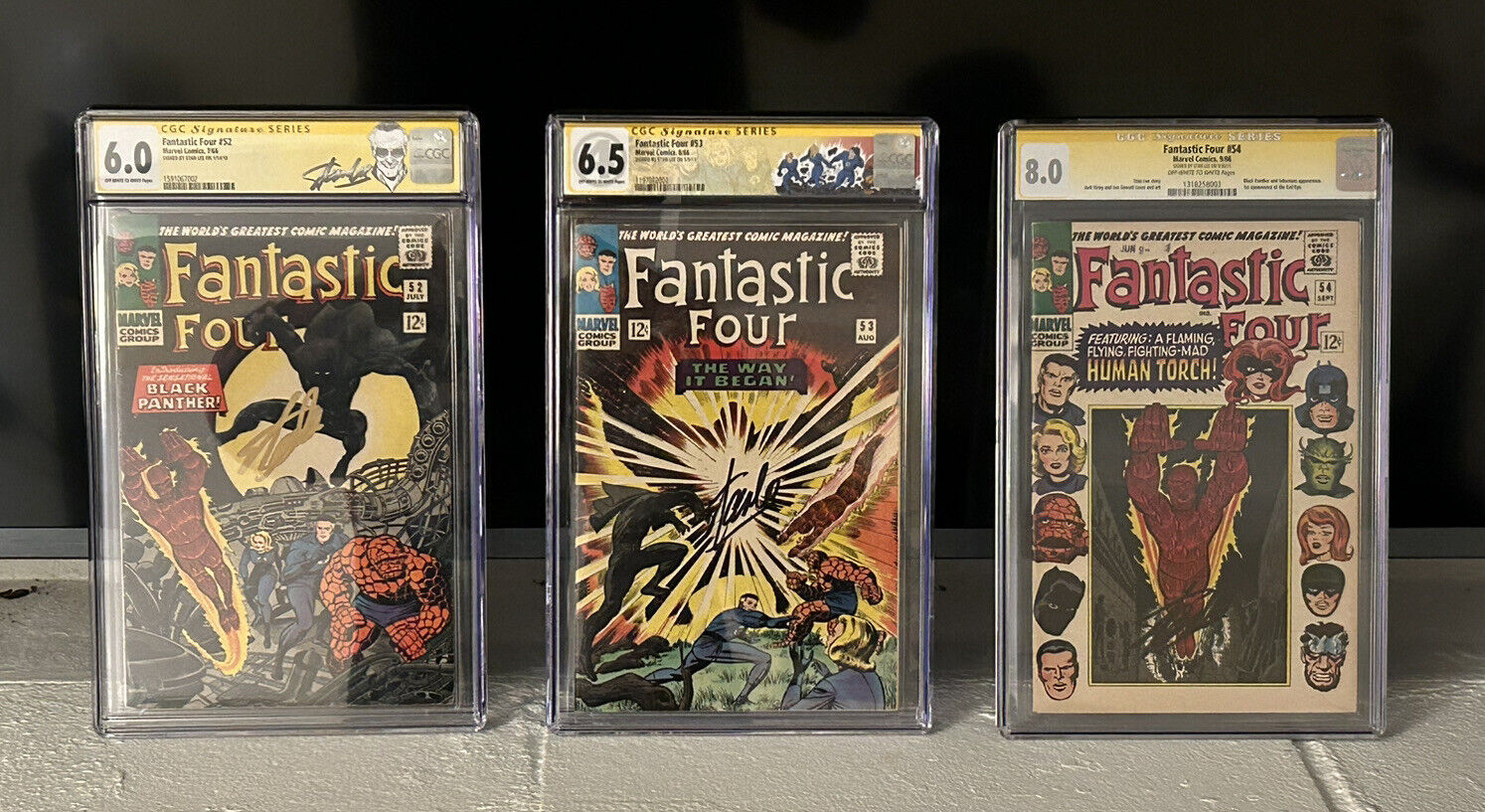 CGC Stan Lee Signed Fantastic Four #52 #53 & #54 1st 2nd & 3rd Black Panther App