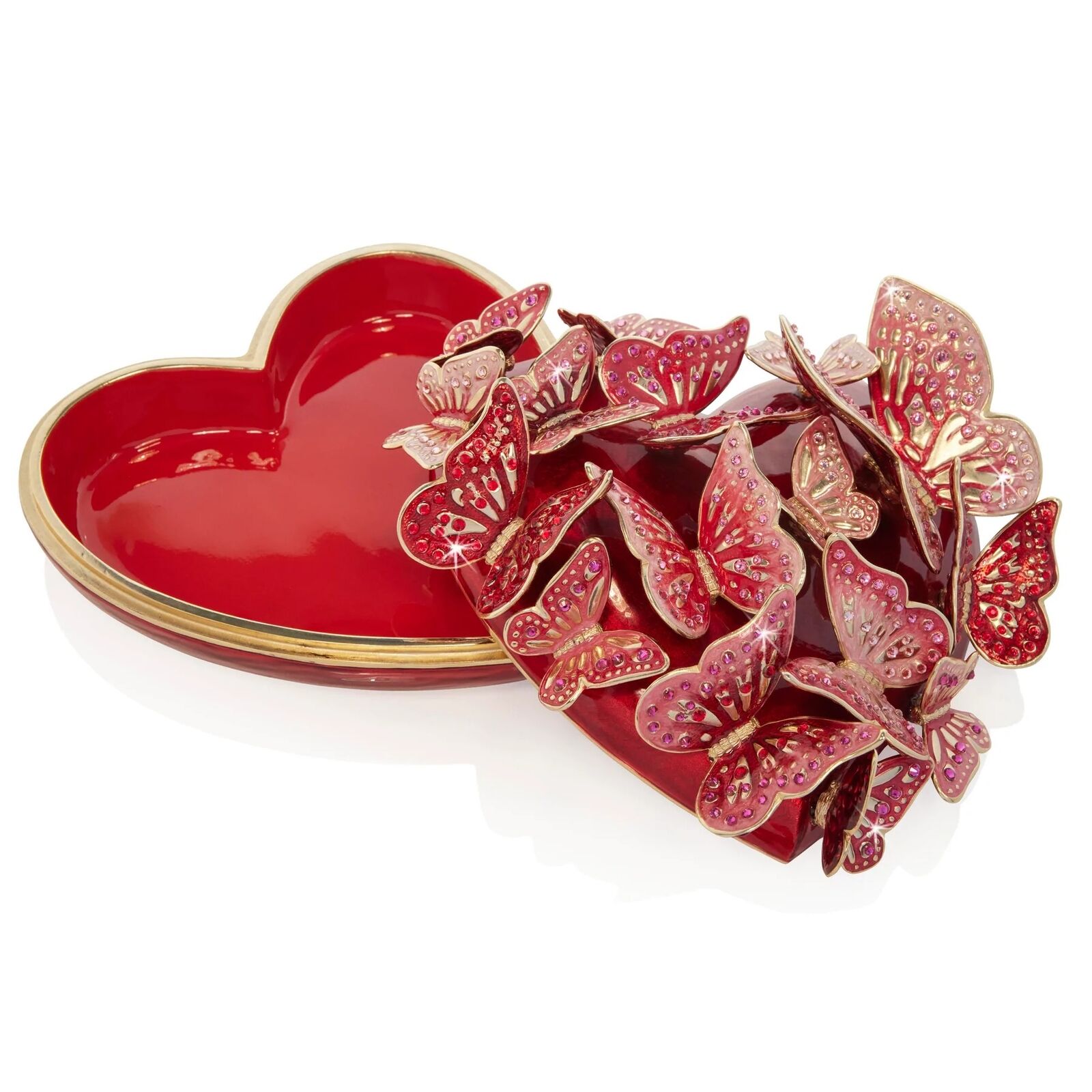 Jay Strongwater Amelia Heart Box SDH7439-256 Valentine's day 14K gold Swarovski