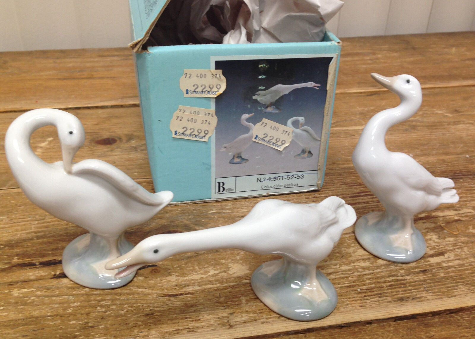 LLadro Spain Figurines Boxed Set Ducklings Ducks 4551 4552 4553 Patitos Glossy