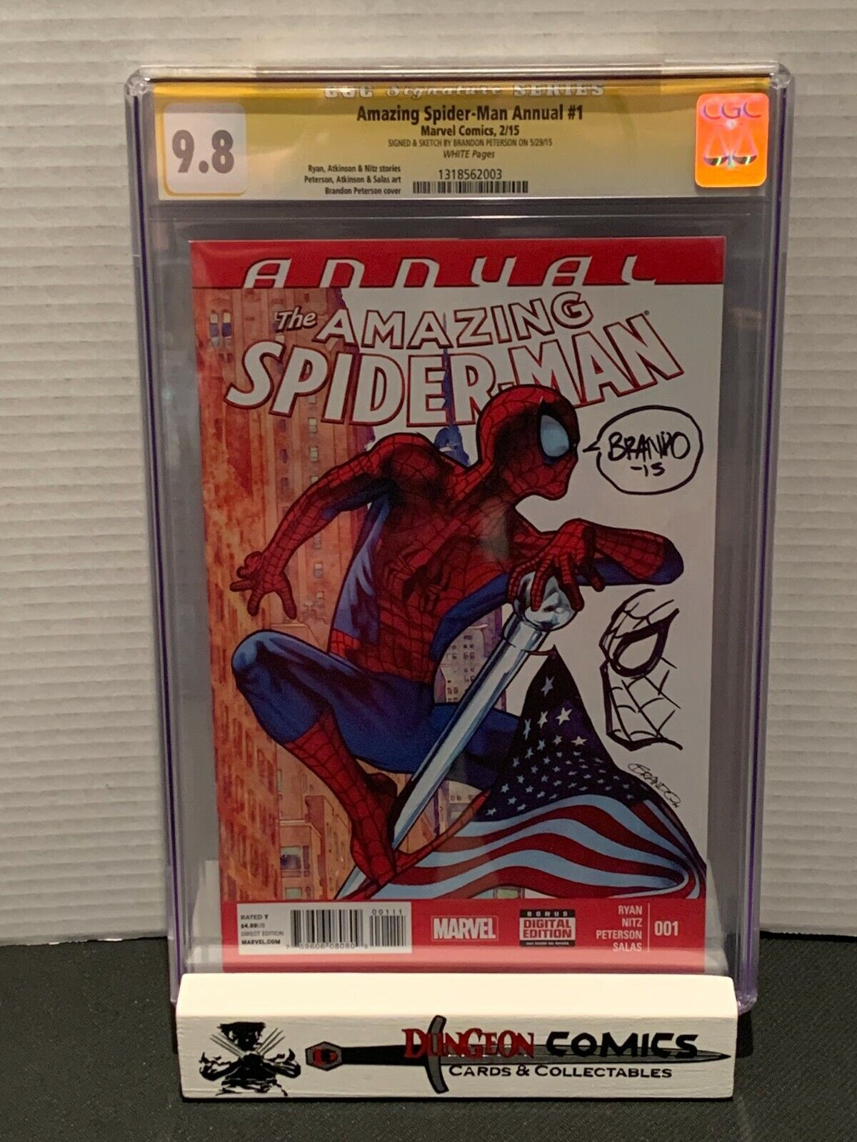 Amazing Spider-Man Annual # 1 CGC 9.8 SS & Sketched Brandon Peterson  -  GC-3