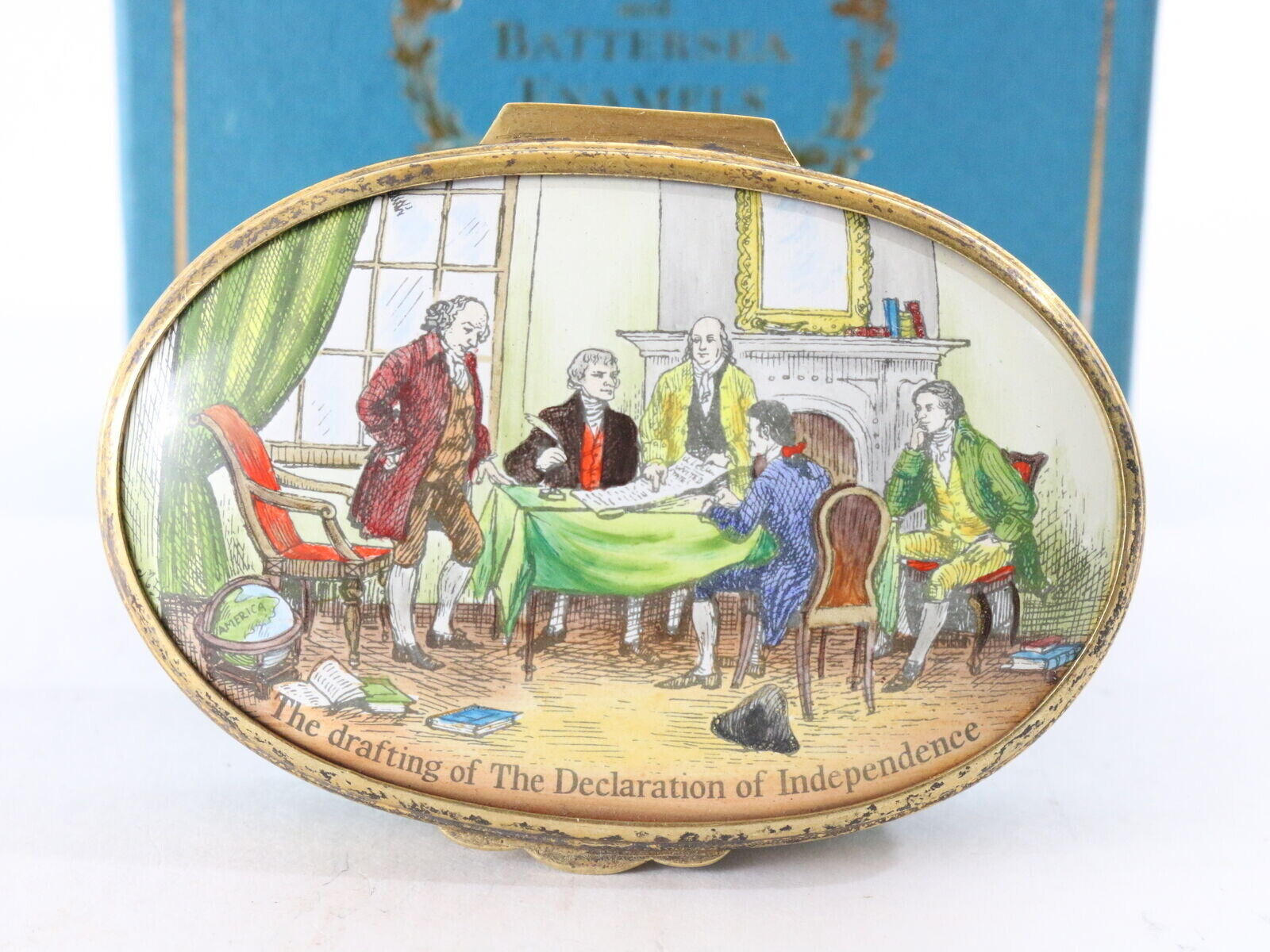 Bilston And Battersea Enamels Box Drafting Declaration Of Independence 150/250