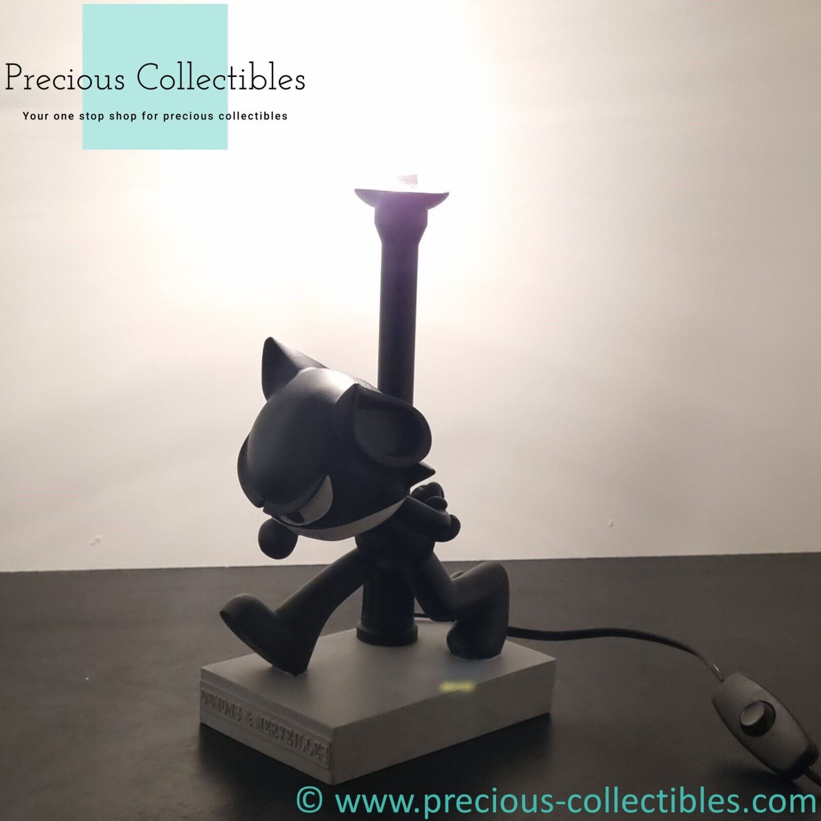 Extremely rare Felix the Cat of 1989 lamp by Demons Merveilles.