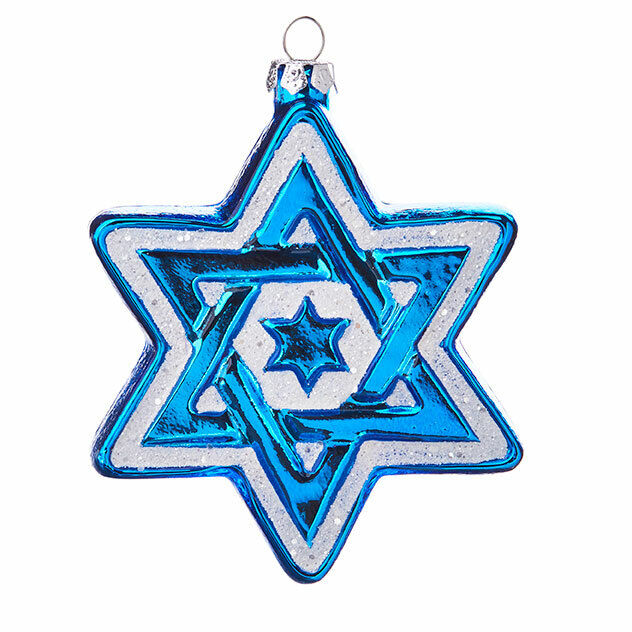 Star Of David Jewish Glass Ornament  New Hanukkah