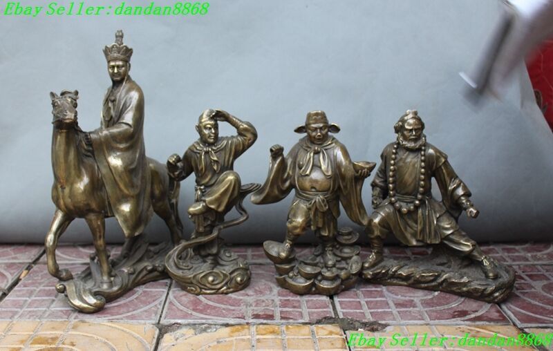 Chinese myth bronze Journey to the West Master and apprentice Learn Scripture