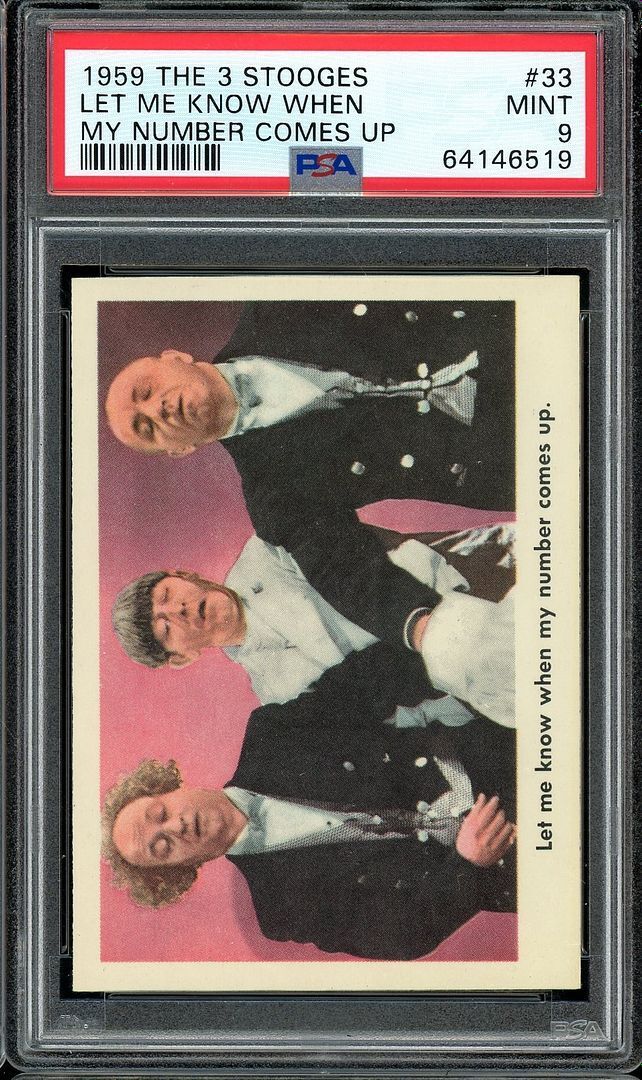 1959 Three Stooges #33 Let Me Know When My Number Comes Up PSA 9 EB324