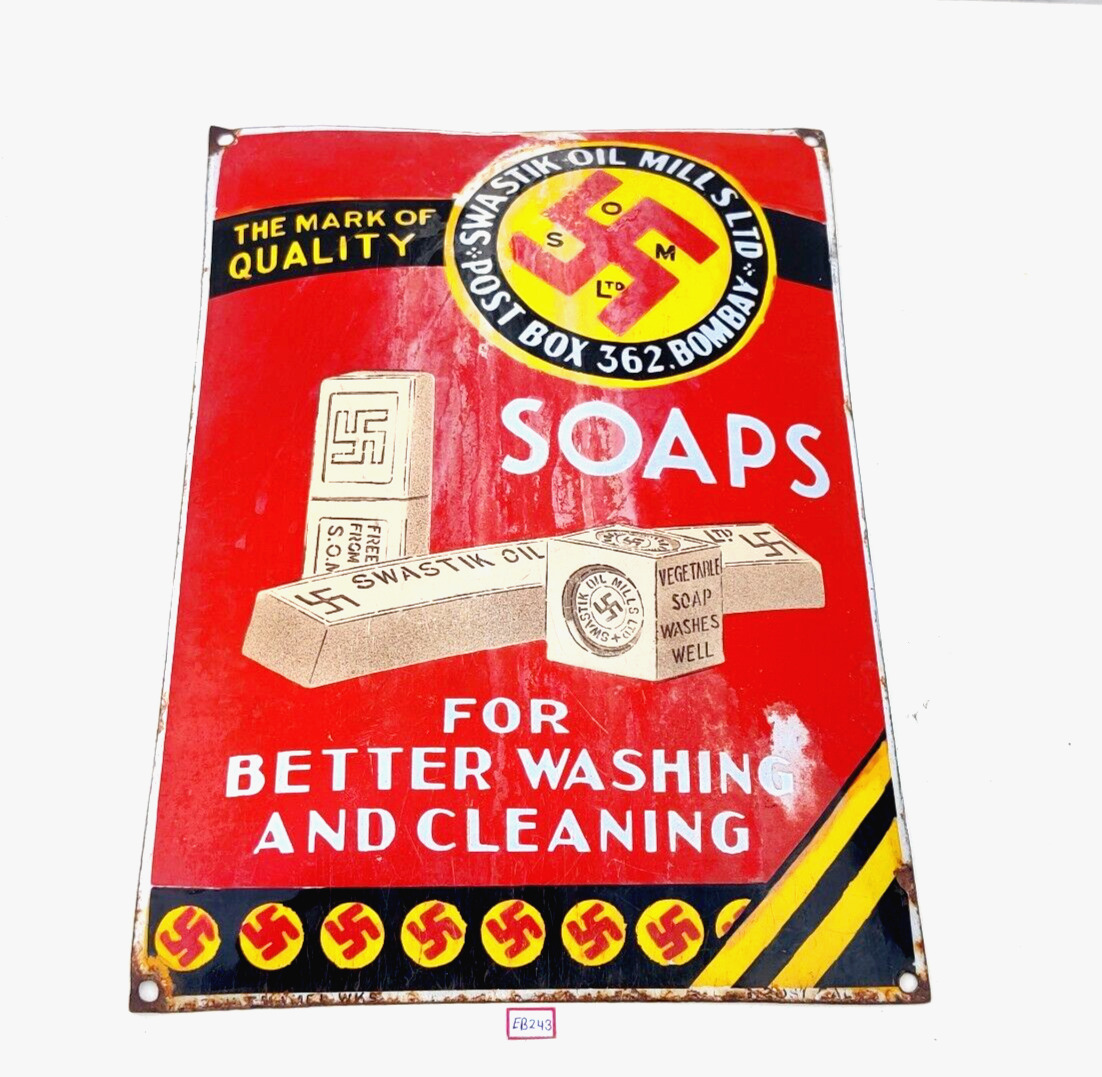 1950s Vintage Soaps Advertising Enamel Sign Board Rarest Collectible Old EB243