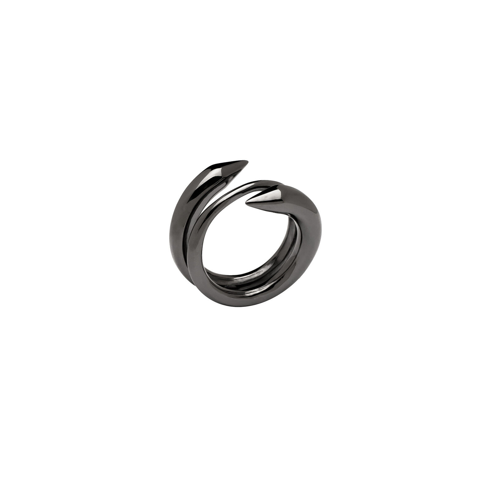 Sterling Silver Black Rhodium Plated Anaconda Ring size 5
