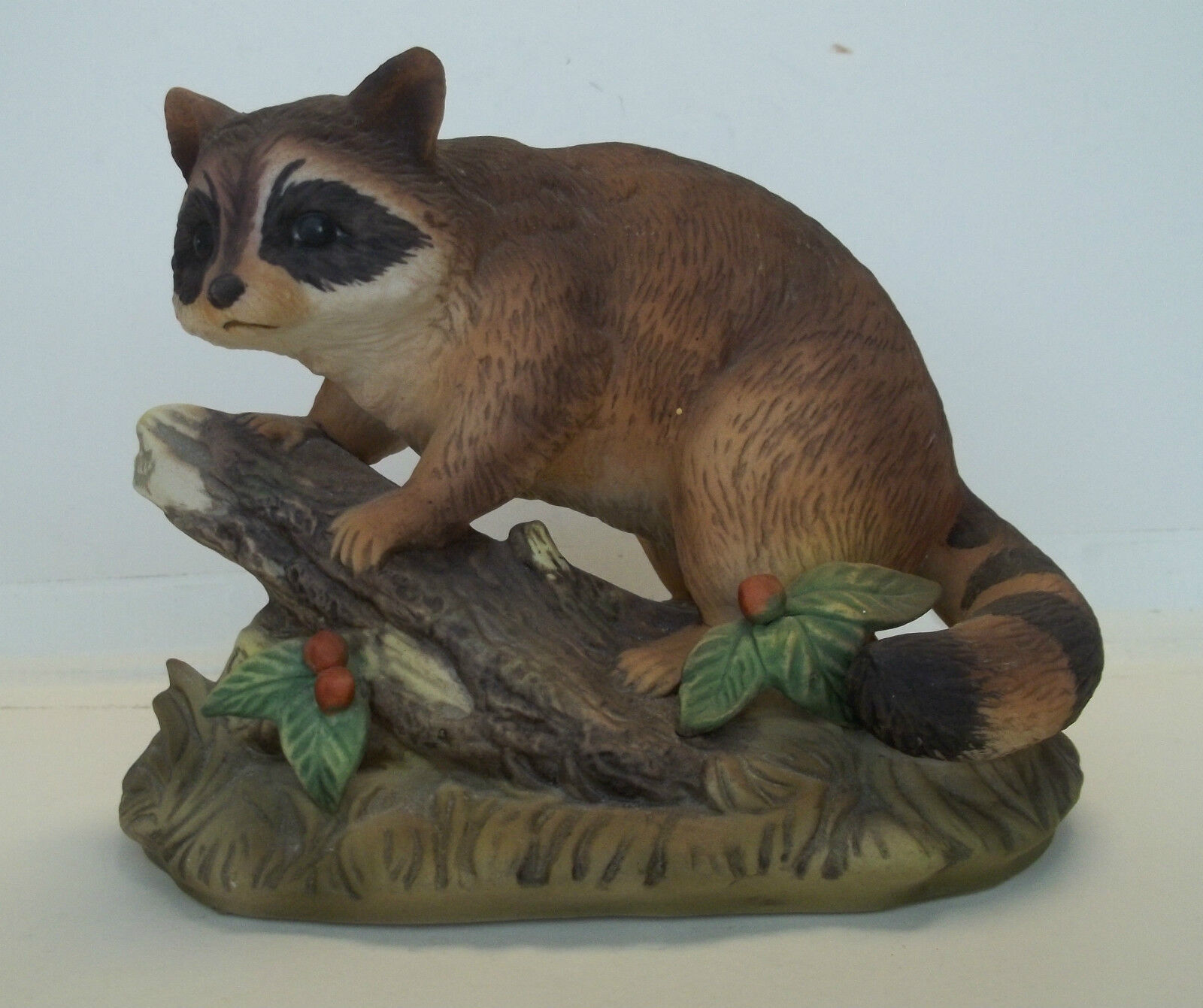 Masterpiece By Homco Large  Racoon On Tree Figurine Porcelain Home Interior