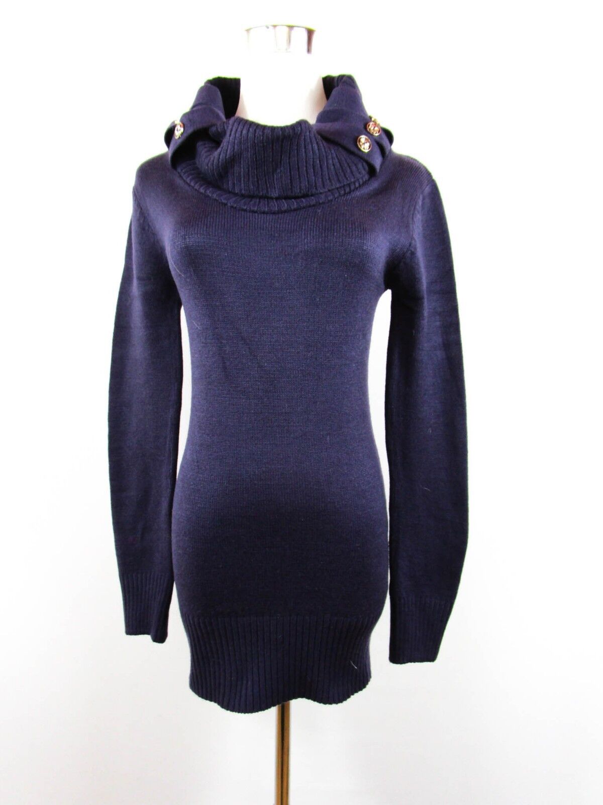 LINKA NEW FASHION Womens Purple Vtg Retro Look Wool Blend Jumper Dress sz M BI95