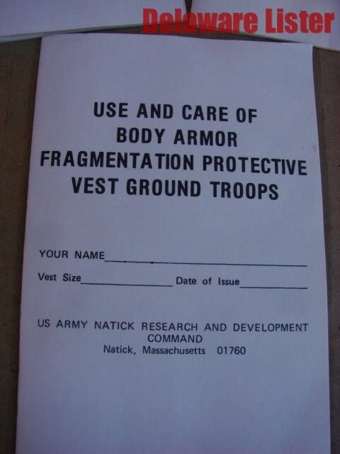 **US Military Army Body Armor Fragmentation Protective Vest Ground Troop Book
