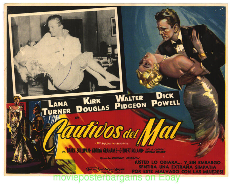 THE BAD AND THE BEAUTIFUL Lobby Card Size Movie Poster A Mexican KIRK DOUGLAS