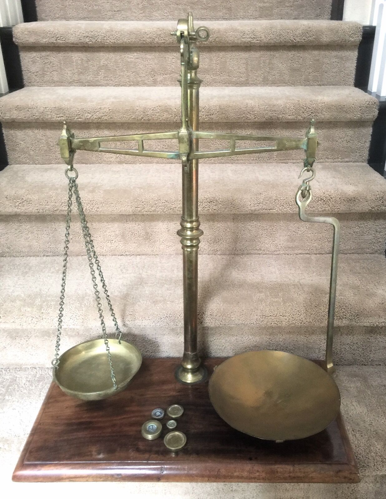 Antique W & T Avery Agate Brass Balance Beam Scales 61848 Large