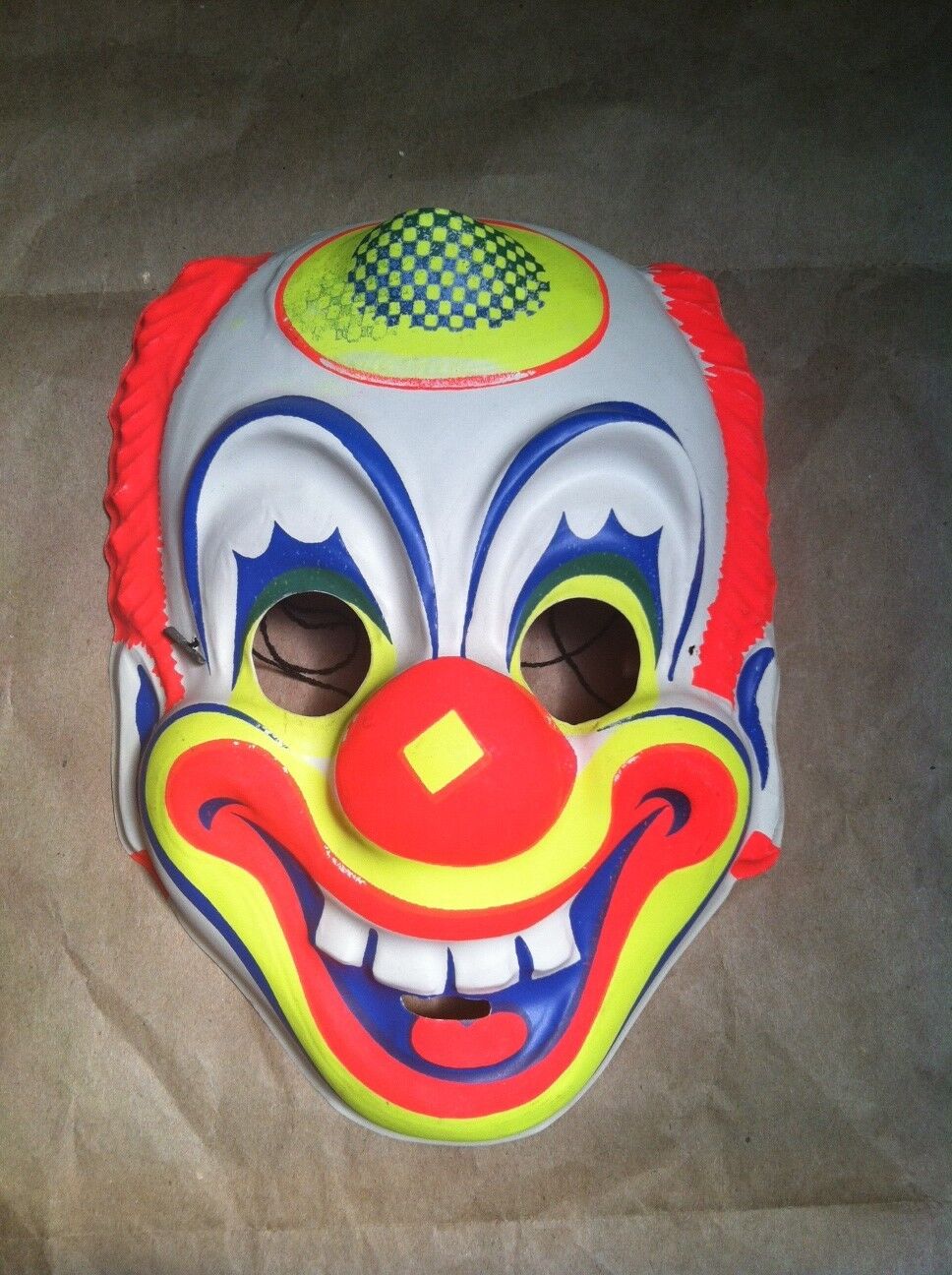 Vintage Original 1950/60s Halloween Clown Mask Vibrant Colors  