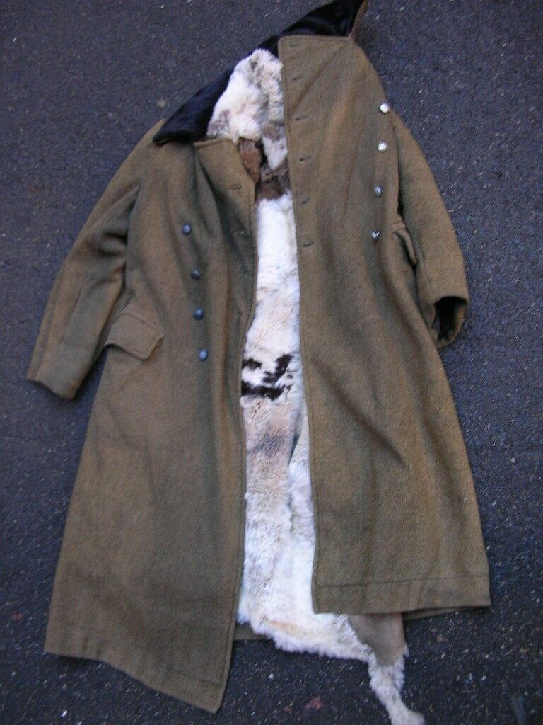 German WAFFEN ZZ WW2 warm winter Cold coat overcoat rabbit fur