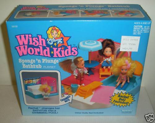 #3784 NRFB Vintage Kenner Wish World Kids Sponge\'N Plunge Bathtub w/Rachel