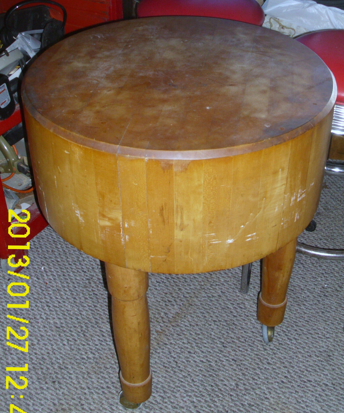 Vintage Solid Wood Butcher Block Table 24