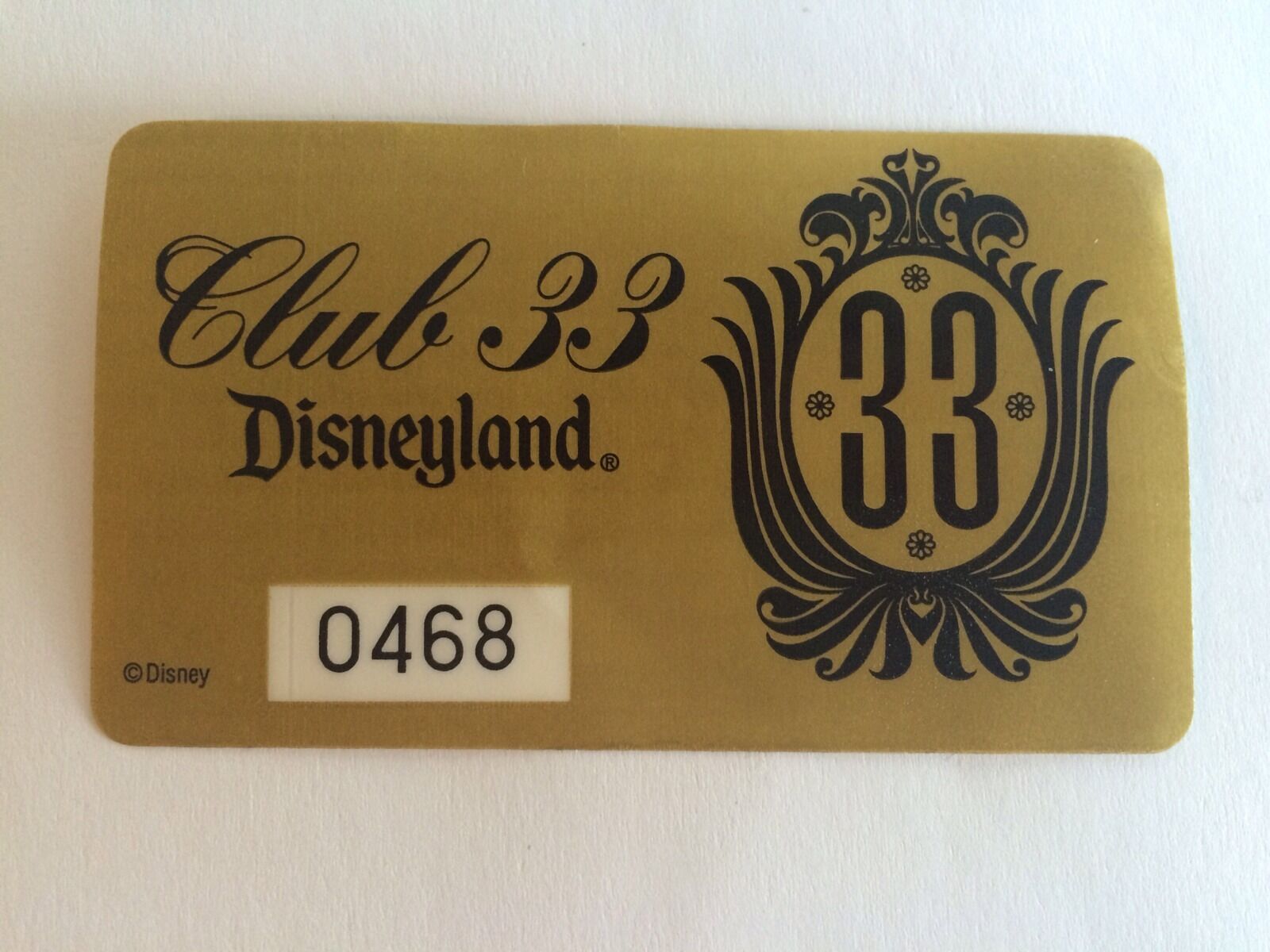 Vintage Disney Club 33 Parking Pass Sticker Disneyland New Unused HTF