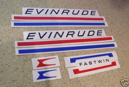 Evinrude Fastwin Vintage Outboard Motor Decal  + Free Fish Decal