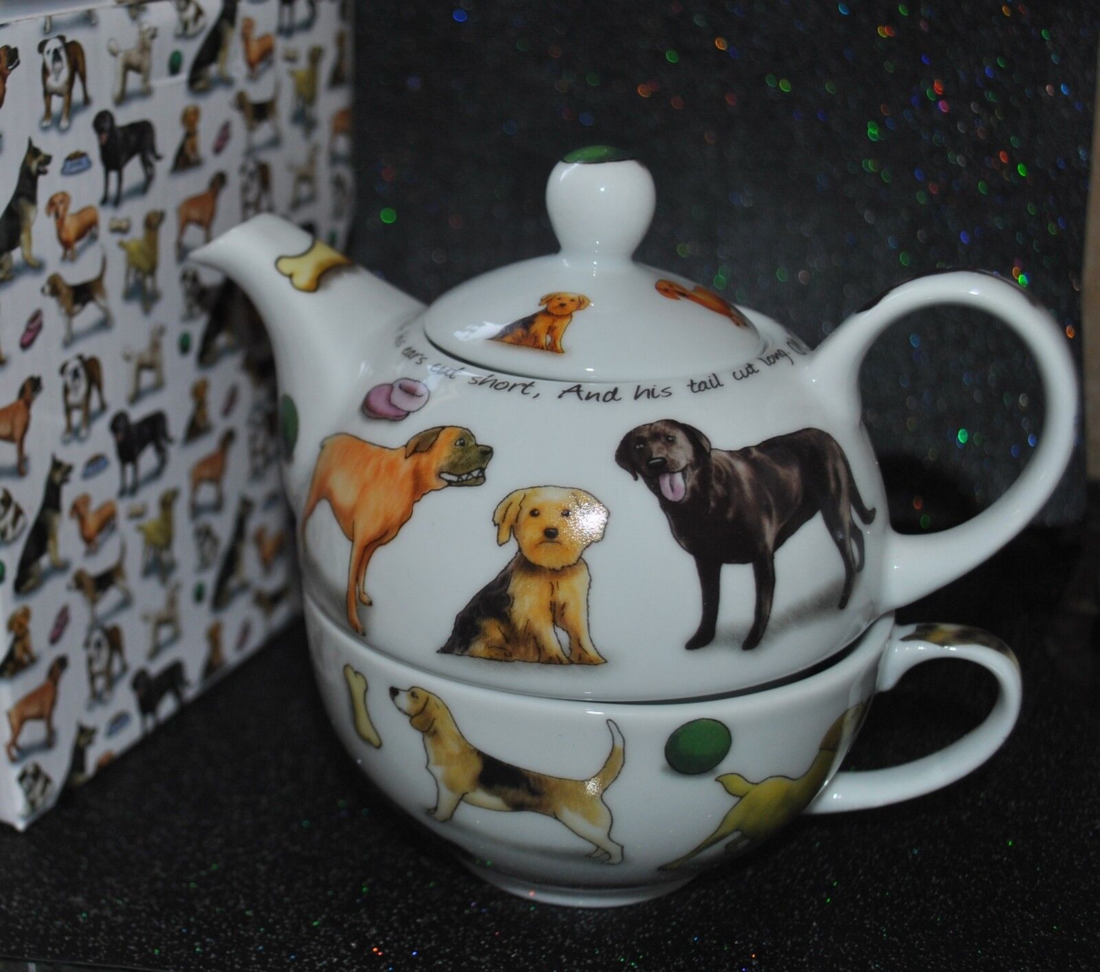 NEW CARDEW PUSSY MAN\'S BEST FRIEND Dog TEA for ONE Teapot & Cup GIFT Box