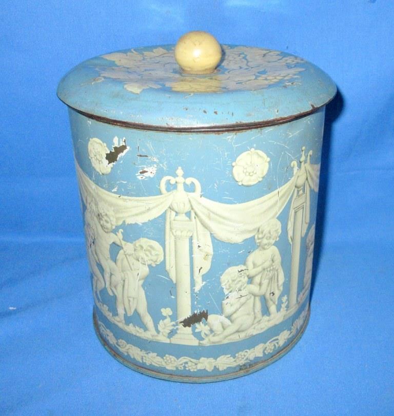 Vintage Old Collectible BRITANNIA BISCUITS Ad Round Tin Box Litho ADV ESH India