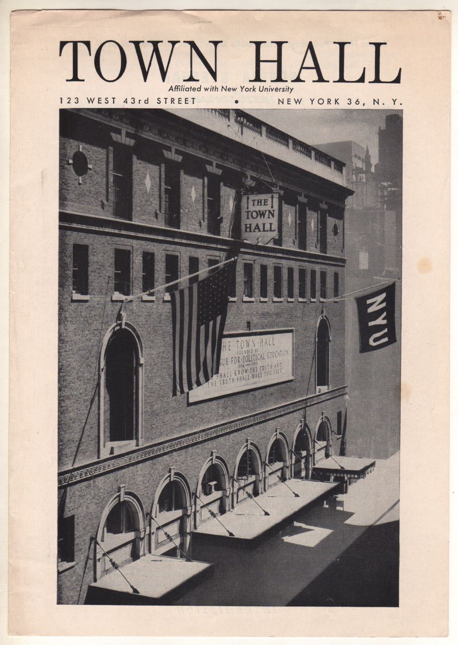 Sophia Steffan  Mezzo-Soprano   Town Hall  (NY)  1959  Program  (Playbill)  