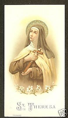 Antique Vintage Catholic HOLY CARD St. Teresa of Availa Carmelite 1920\'s Germany