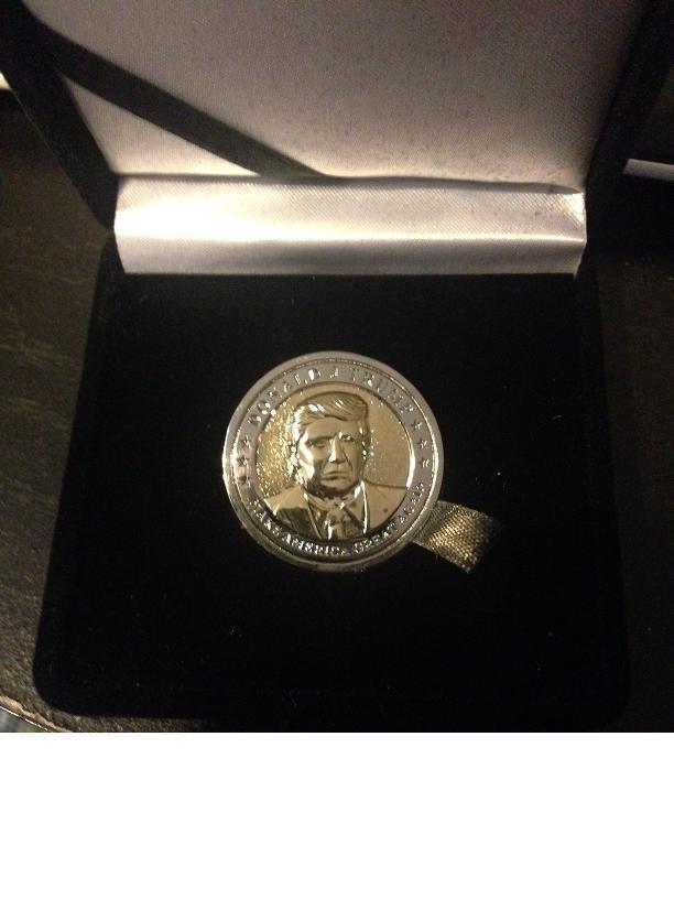 Donald Trump Coin Commemorative Inauguration 2017, 24K Gold/925 Silver Plated 